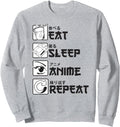 Handcrafted Eat Sleep Anime Hoodie - Casual Everyday Wear for Adults - T-Shirt, Sweatshirt, Hoodie