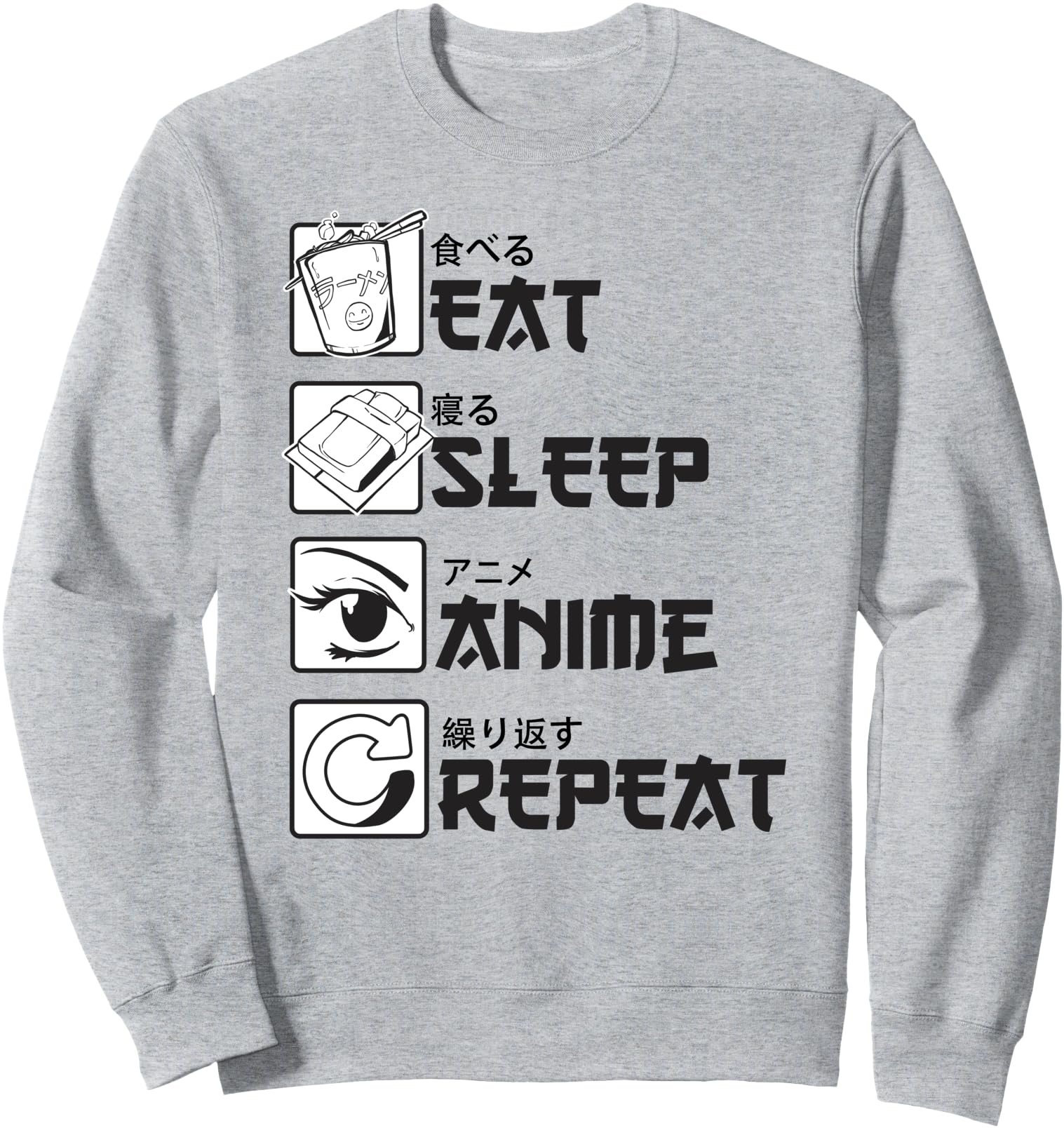 Handcrafted Eat Sleep Anime Hoodie - Casual Everyday Wear for Adults - T-Shirt, Sweatshirt, Hoodie