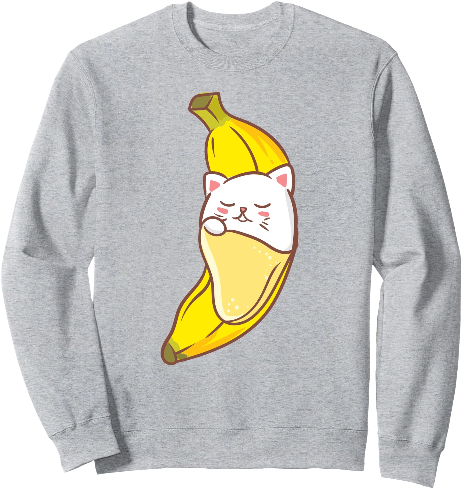 Authentic Banana Cat Kitten Kawaii T-Shirt - Minimalist Print Men Women - T-Shirt, Sweatshirt, Hoodie