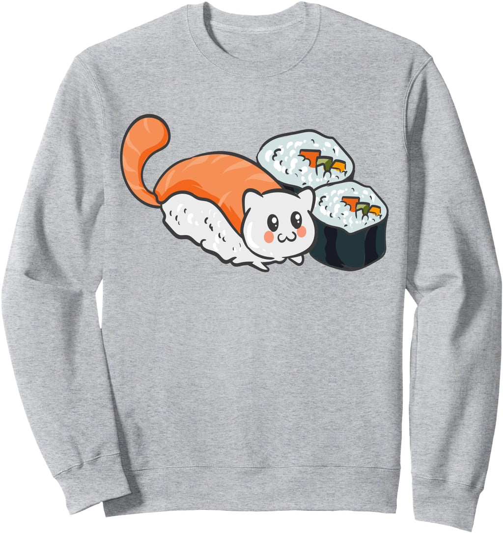 Cat Sushi Kawaii Anime Japanese Kitten Hoodie - Novelty Apparel Unisex - T-Shirt, Sweatshirt, Hoodie