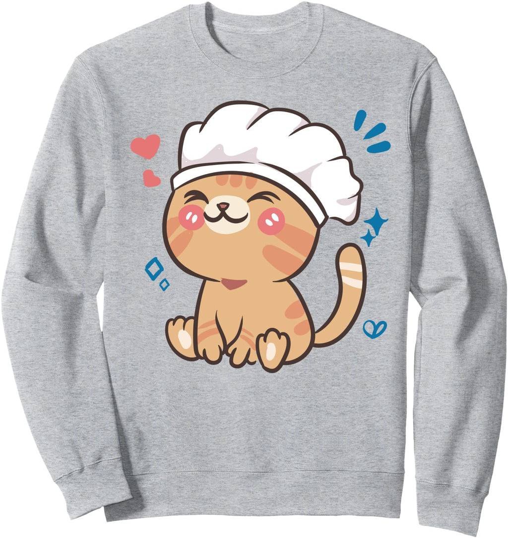 Original Cat Chef Cook Kawaii Anime Hoodie - Aesthetic Graphic Unisex - T-Shirt, Sweatshirt, Hoodie