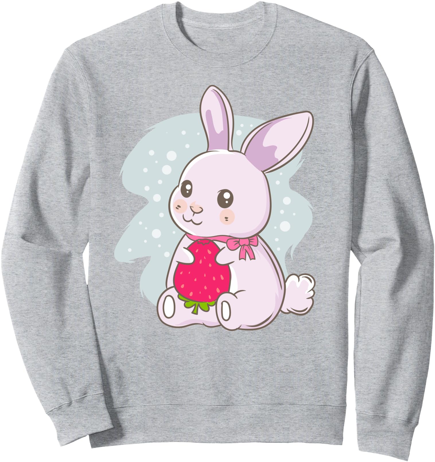 Handcrafted Strawberry Bunny Rabbit Sweatshirt - Aesthetic Graphic Unisex - T-Shirt, Sweatshirt, Hoodie