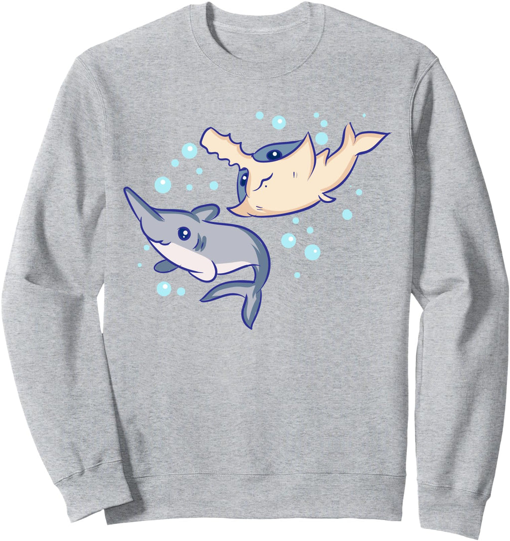 Original Kawaii Anime Sharks Sweatshirt - Aesthetic Graphic for Adults - T-Shirt, Sweatshirt, Hoodie