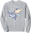 Original Kawaii Anime Sharks Sweatshirt - Aesthetic Graphic for Adults - T-Shirt, Sweatshirt, Hoodie