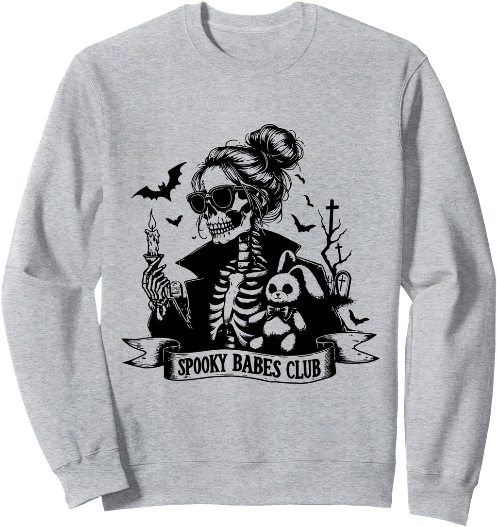 Exclusive Spooky Babes Club Snarky Skeleton Hoodie - Unique Graphic Unisex - T-Shirt, Sweatshirt, Hoodie