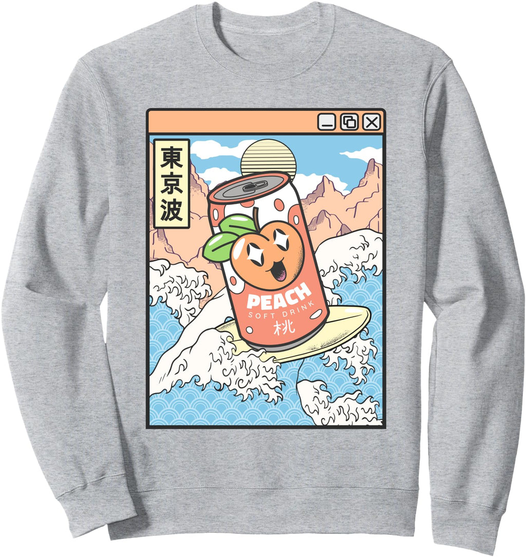 Exclusive Surfing Peach Soda Japanese T-Shirt - Trendy Graphic Men Women - T-Shirt, Sweatshirt, Hoodie