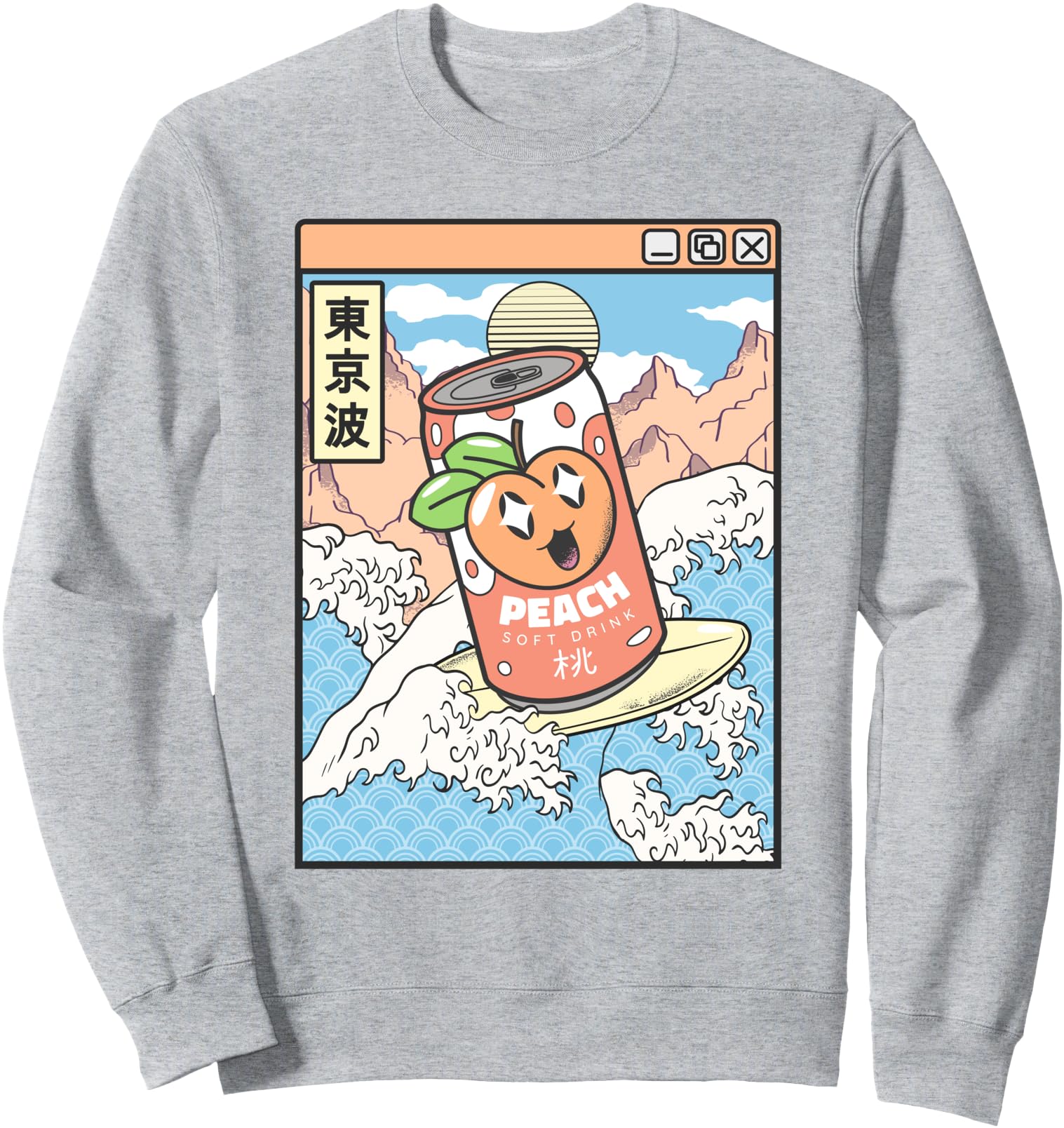 Exclusive Surfing Peach Soda Japanese T-Shirt - Trendy Graphic Men Women - T-Shirt, Sweatshirt, Hoodie