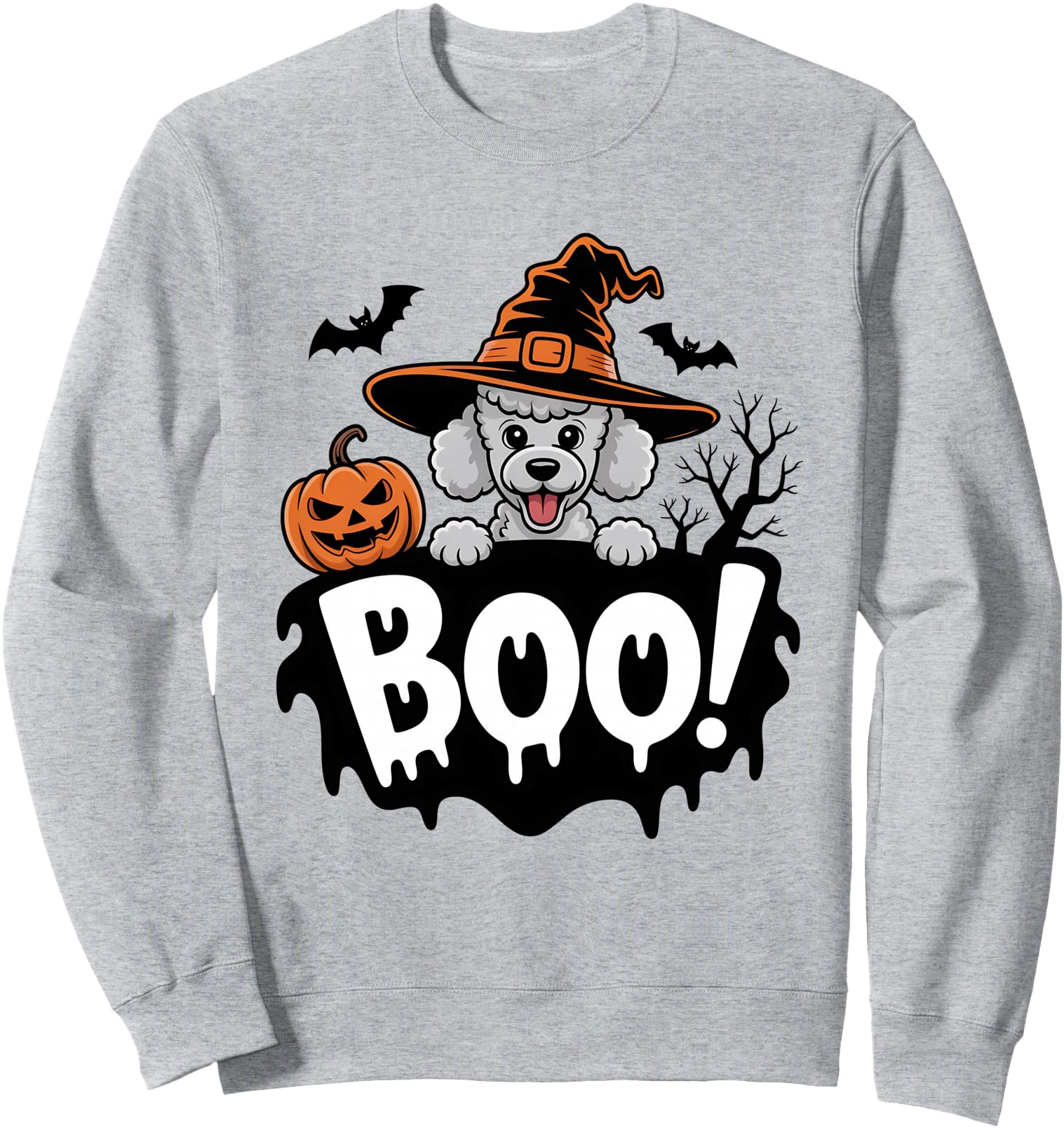 Handcrafted Halloween Poodle Dog Witch Hoodie - Trendy Graphic Men Women - T-Shirt, Sweatshirt, Hoodie