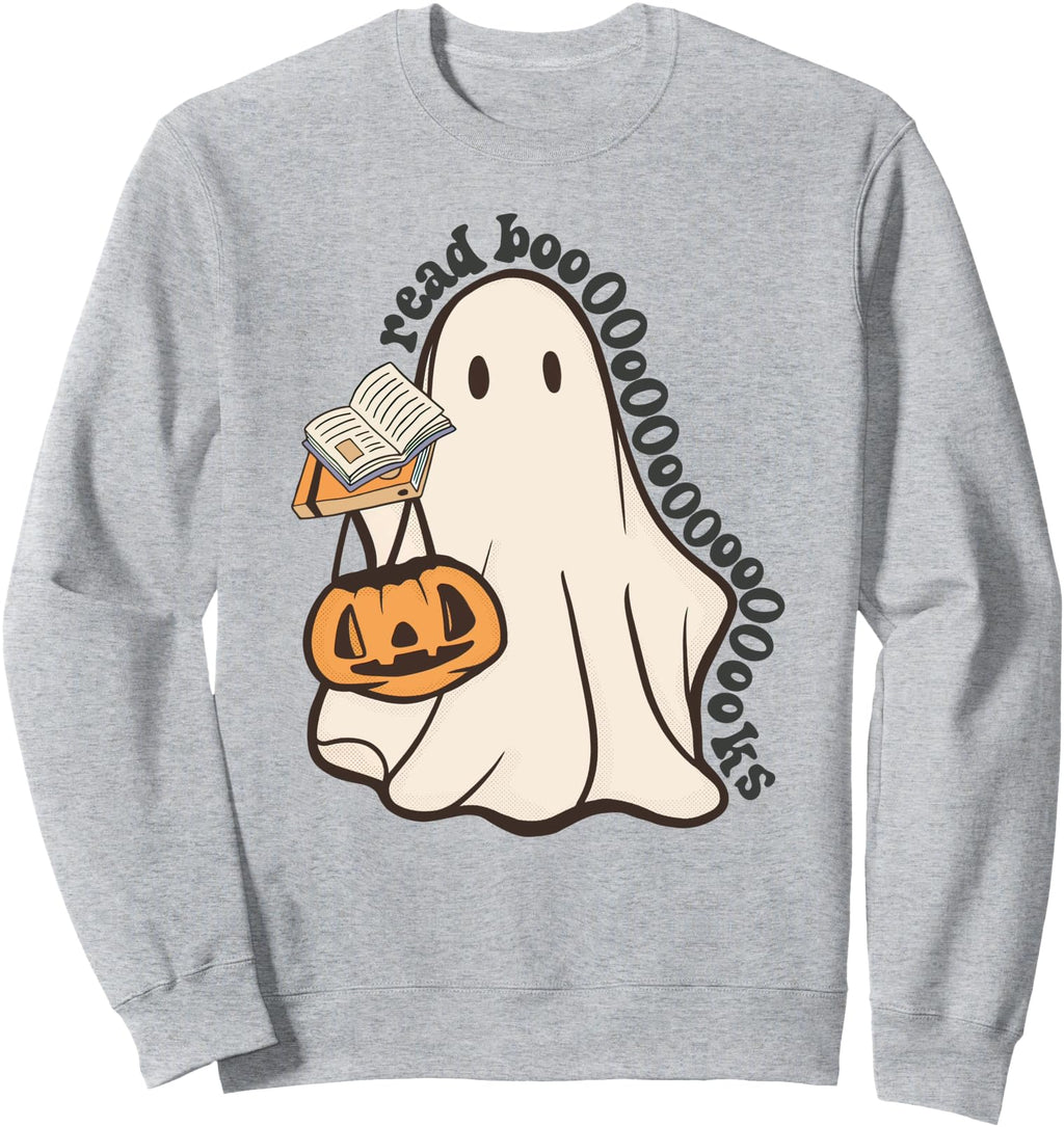 Ghost Reading Books Librarian Teacher Hoodie - Unique Graphic for Adults - T-Shirt, Sweatshirt, Hoodie