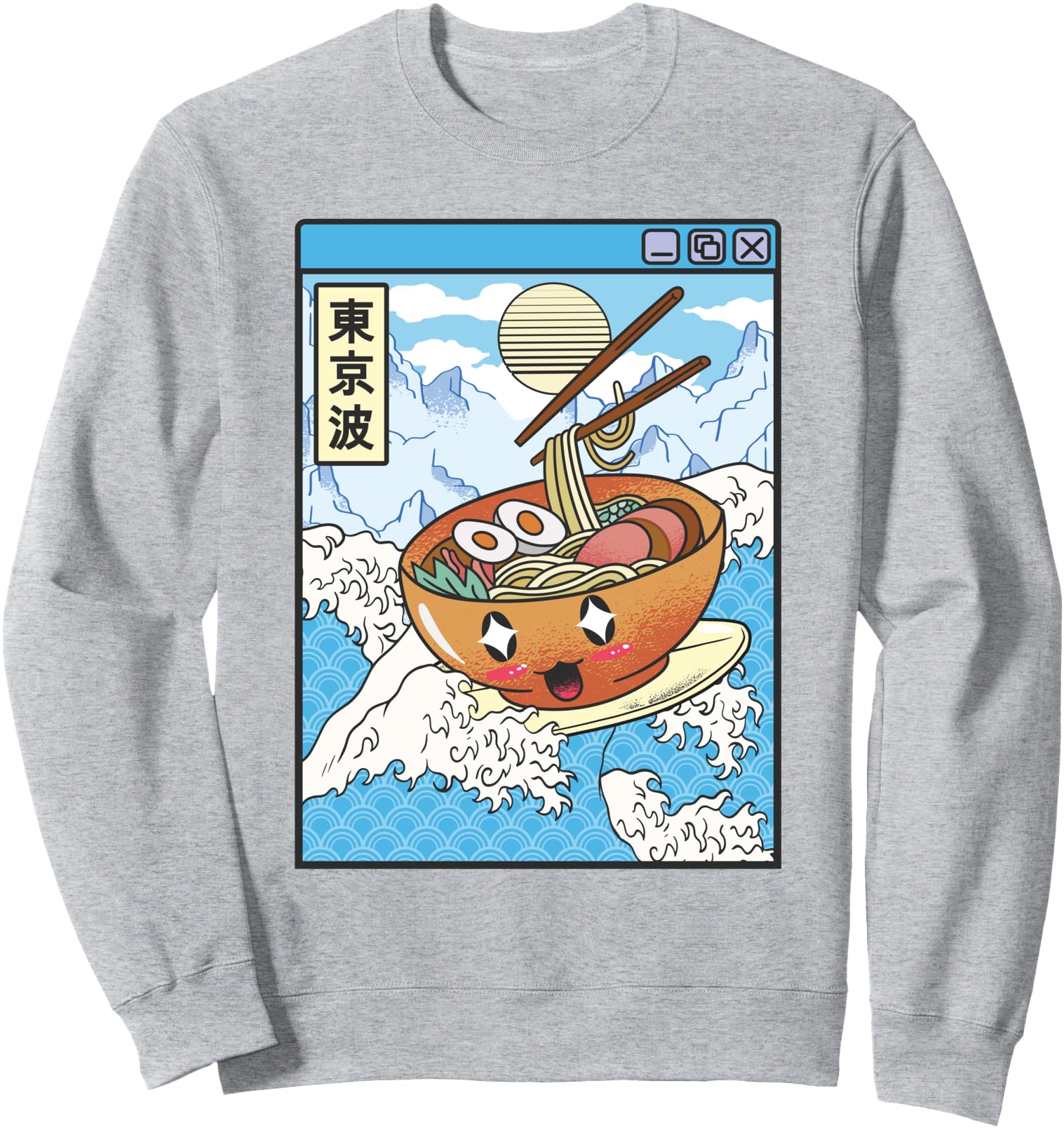 Surfing Ramen Bowl Japanese Waves Anime T-Shirt - Trendy Graphic Men Women - T-Shirt, Sweatshirt, Hoodie