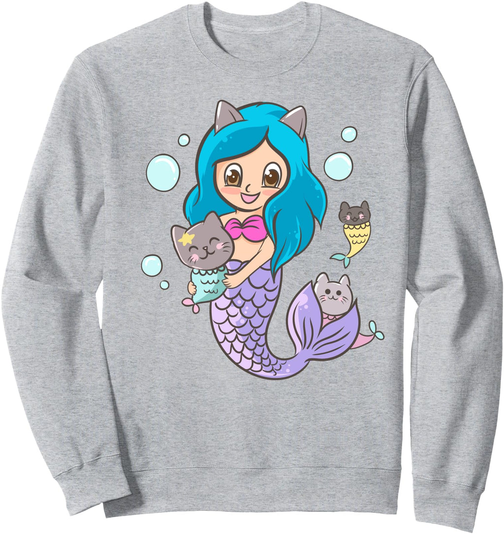 Handcrafted Mermaid Kitten Cats T-Shirt - Casual Everyday Wear Men Women - T-Shirt, Sweatshirt, Hoodie