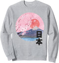 Handcrafted Cherry Blossom Mount Sweatshirt - Aesthetic Graphic for Adults - T-Shirt, Sweatshirt, Hoodie