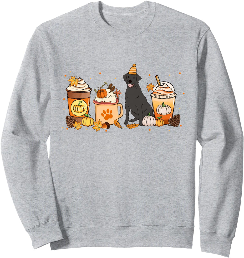 Labrador Retriever Coffee Pumpkin Sweatshirt - Unique Graphic Men Women - T-Shirt, Sweatshirt, Hoodie