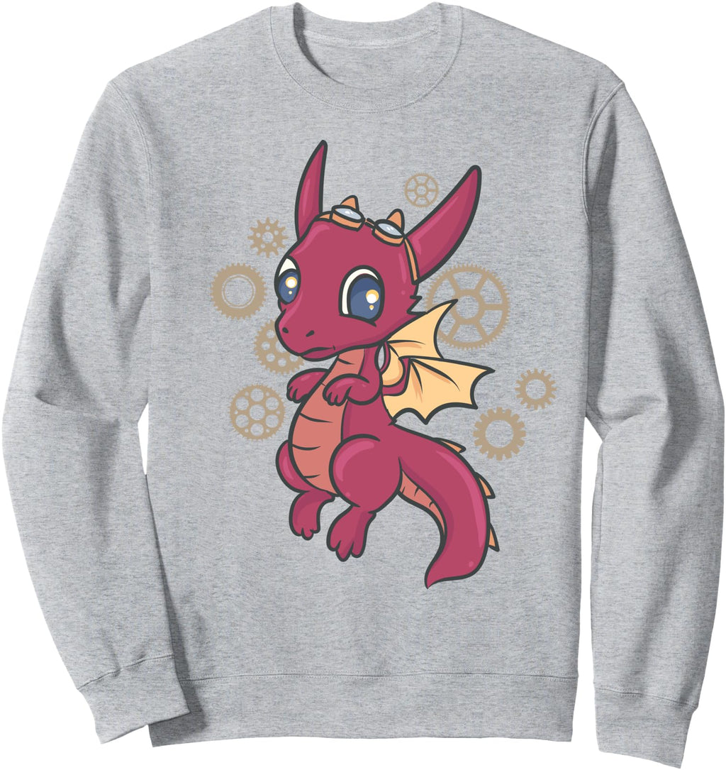 Steampunk Dragon Kawaii Anime T-Shirt - Minimalist Print for Adults - T-Shirt, Sweatshirt, Hoodie