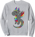 Authentic Black Rainbow Dragon Sweatshirt - Casual Everyday Wear Unisex - T-Shirt, Sweatshirt, Hoodie