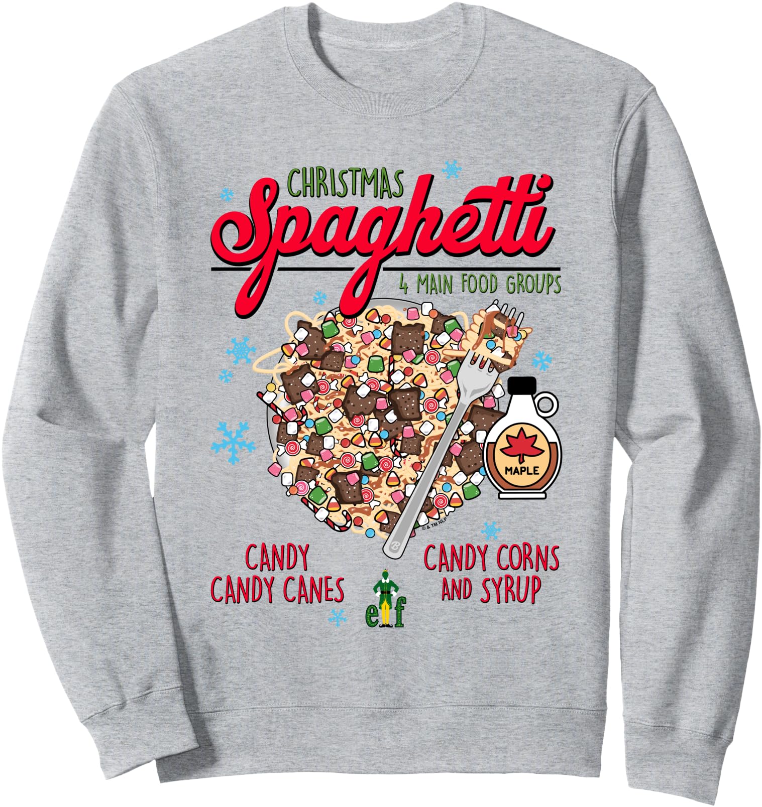 Elf Spaghetti Exclusive Sweatshirt - Graphic Print Unisex - T-Shirt, Sweatshirt, Hoodie