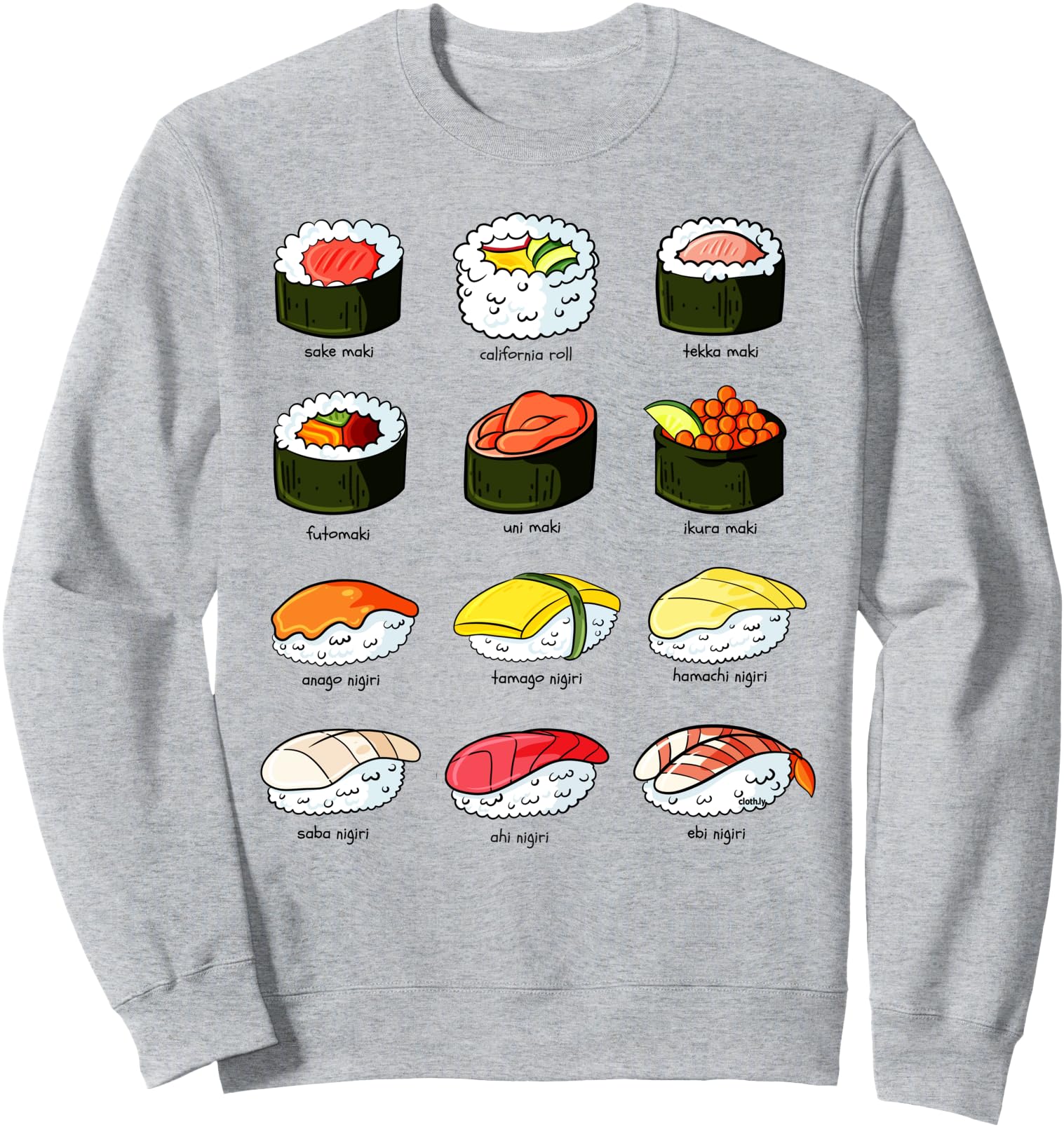 Authentic Sushi Costume Sushi Kit Types T-Shirt - Trendy Graphic Men Women - T-Shirt, Sweatshirt, Hoodie