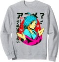 Original Blue Haired Anime Manga Japanese Hoodie - Graphic Print Men Women - T-Shirt, Sweatshirt, Hoodie