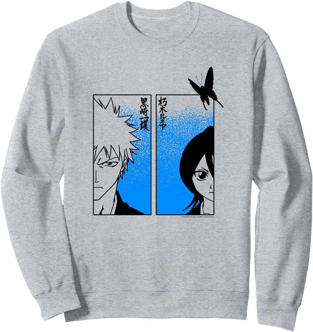 Authentic Bleach Ichigo Rukia Half Hoodie - Minimalist Print Men Women - T-Shirt, Sweatshirt, Hoodie