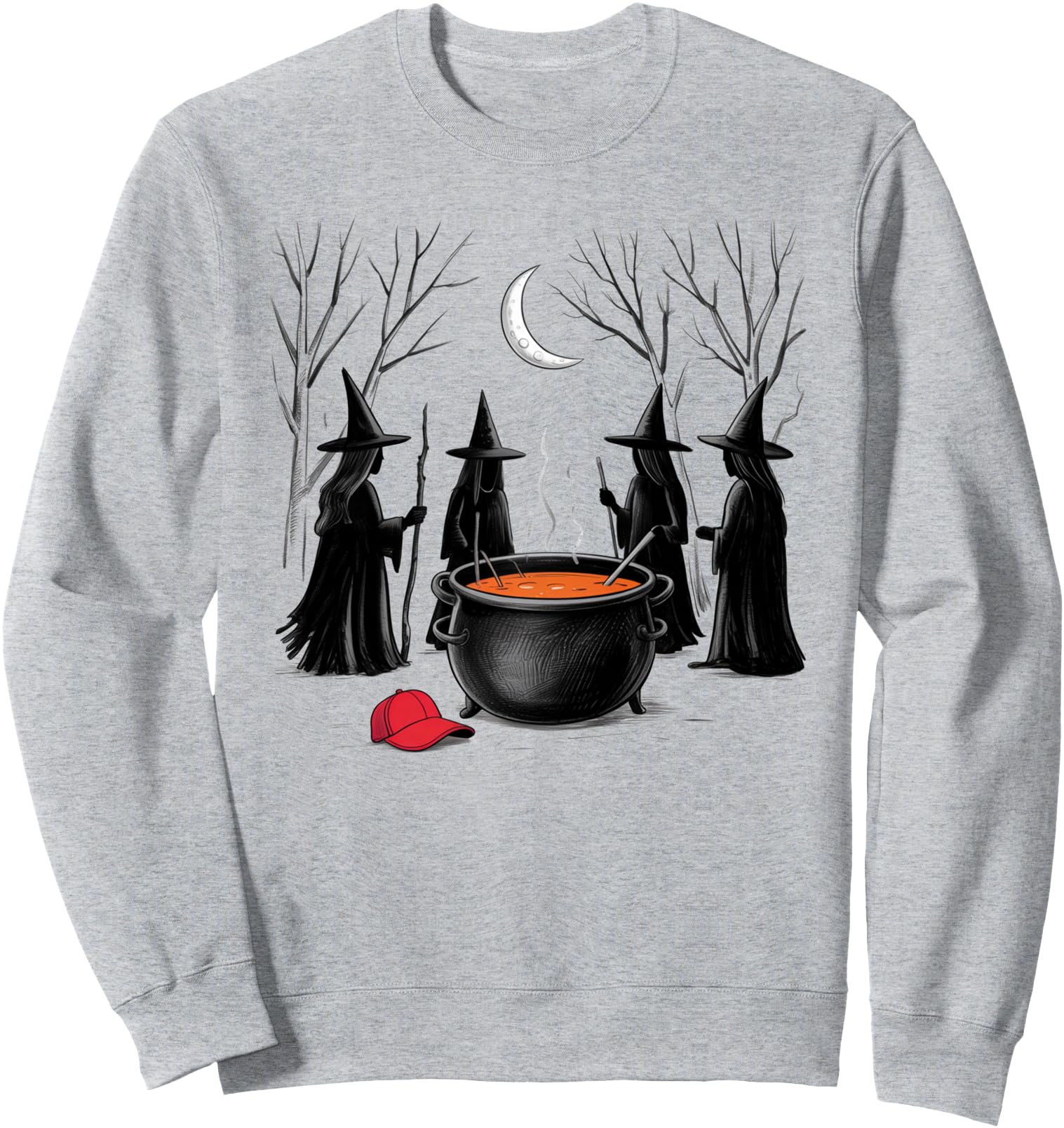 Spooky Witch Halloween Anti Trump Hoodie - Minimalist Print Men Women - T-Shirt, Sweatshirt, Hoodie