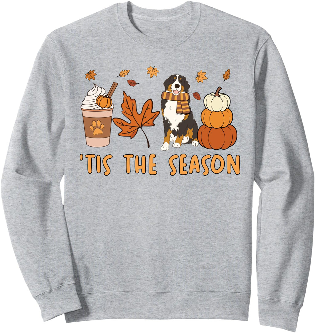 Tis Season Bernese Mountain Dog Fall T-Shirt - Unique Graphic Unisex - T-Shirt, Sweatshirt, Hoodie