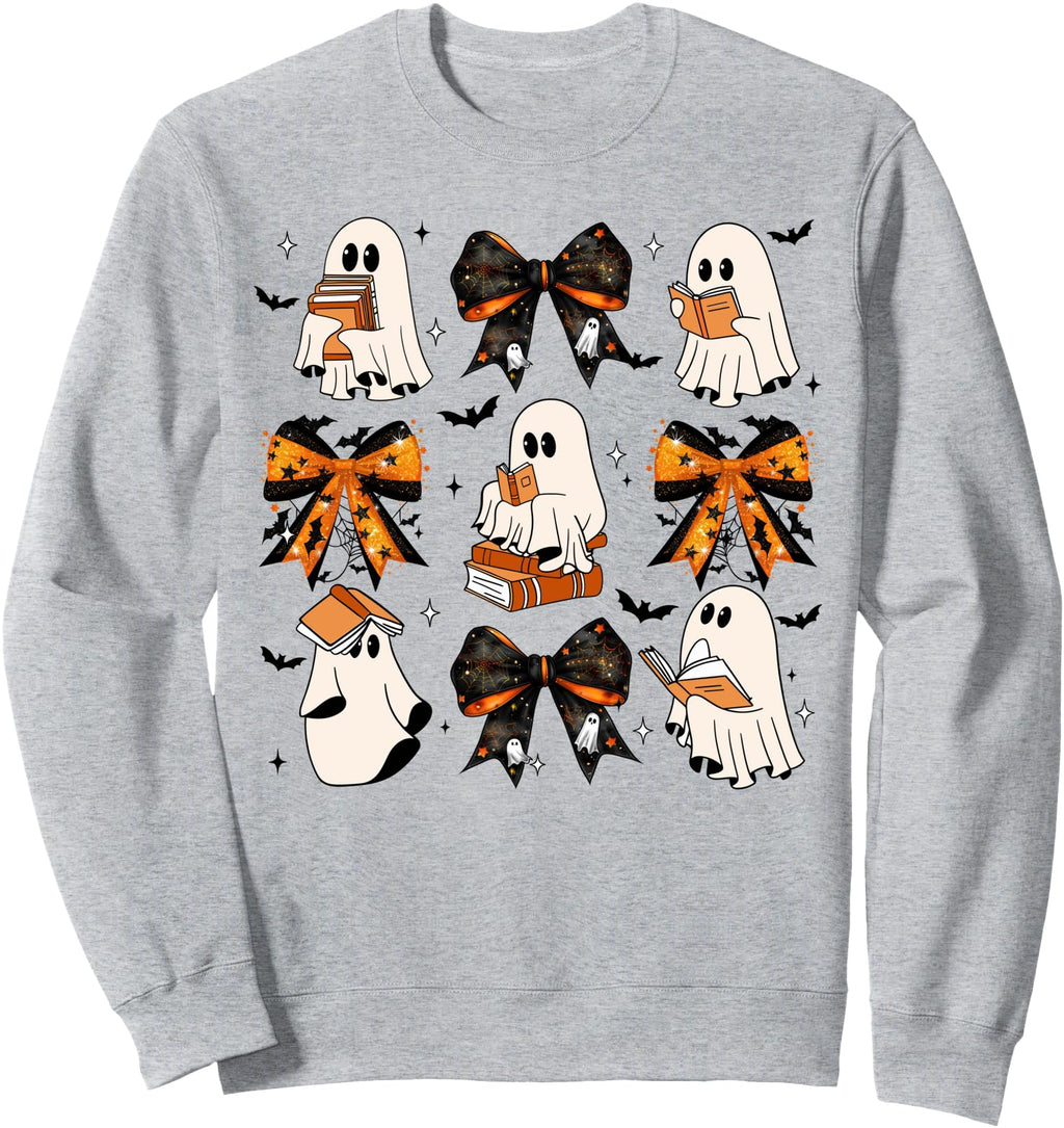 Ghost Coquette Bow Bookish Abc Halloween Hoodie - Streetwear Style Unisex - T-Shirt, Sweatshirt, Hoodie