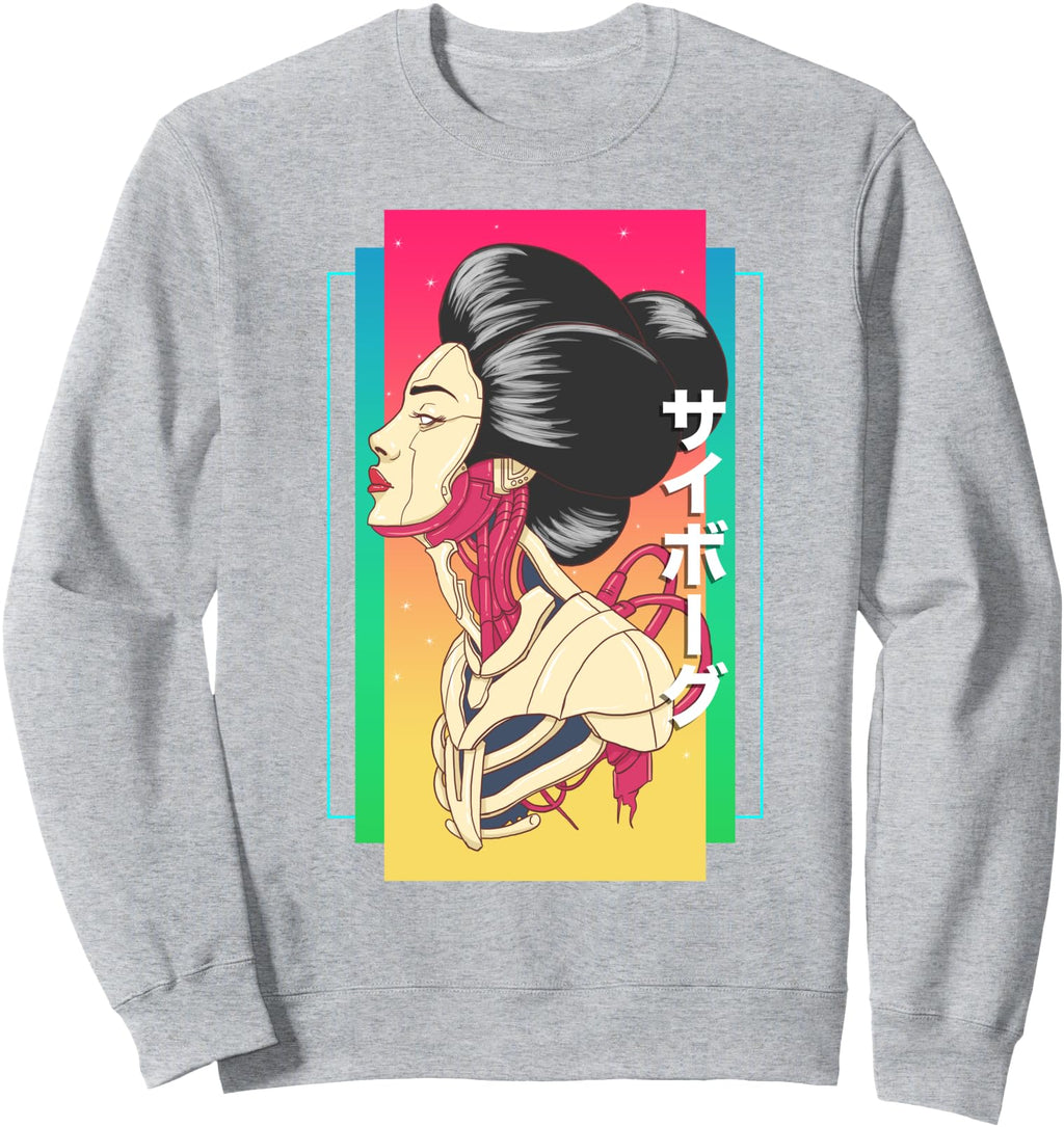 Original Vaporwave Cyborg Geisha T-Shirt - Trendy Graphic for Adults - T-Shirt, Sweatshirt, Hoodie