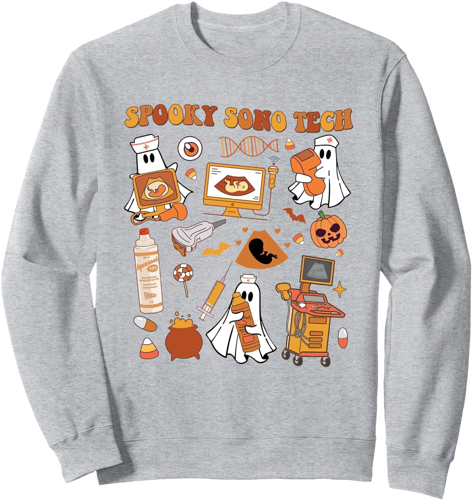 Authentic Sonographer Halloween Spooky T-Shirt - Unique Graphic Unisex - T-Shirt, Sweatshirt, Hoodie