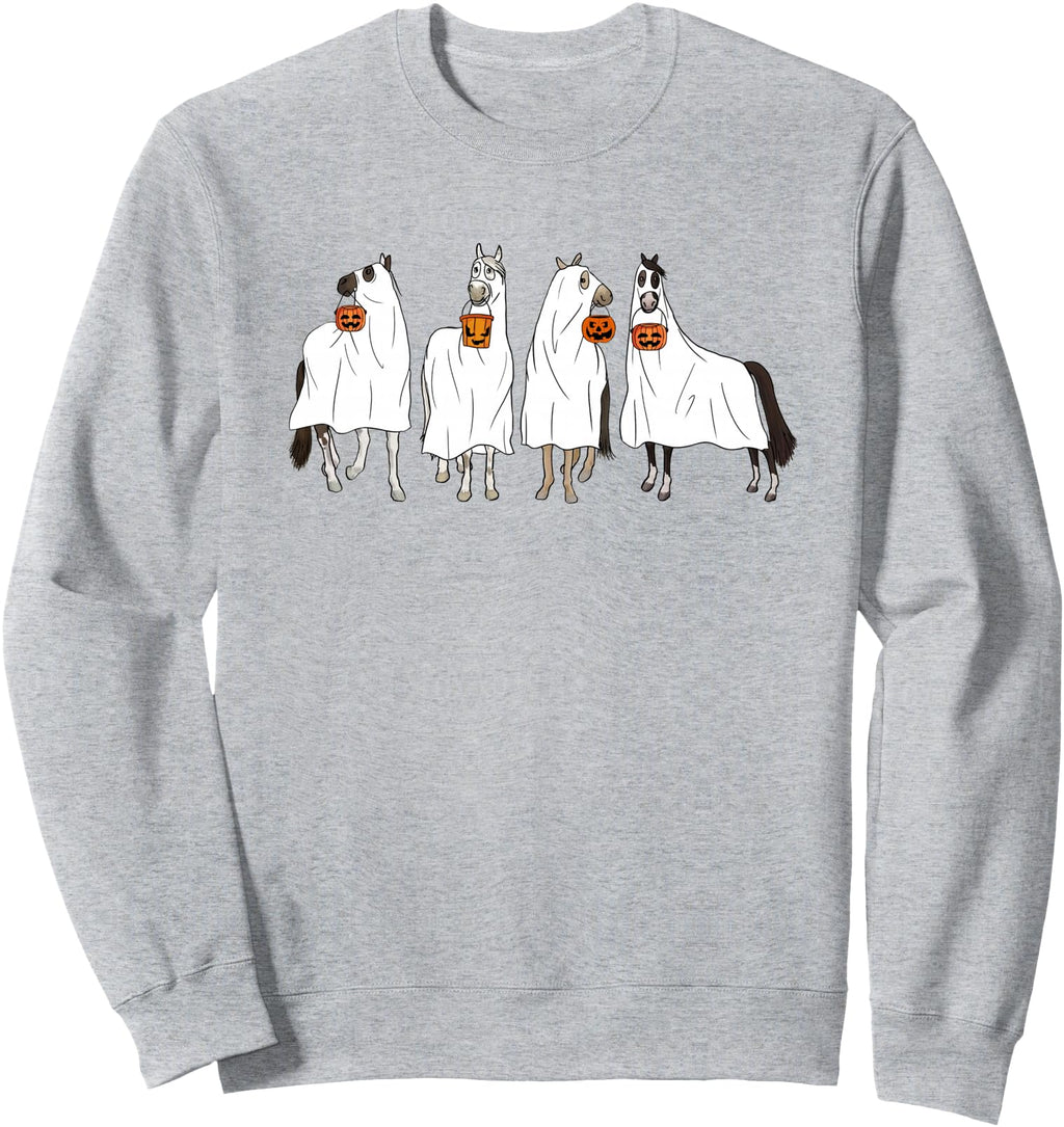 Original Halloween Horse Ghost Cowboy Hoodie - Custom Art Print Men Women - T-Shirt, Sweatshirt, Hoodie