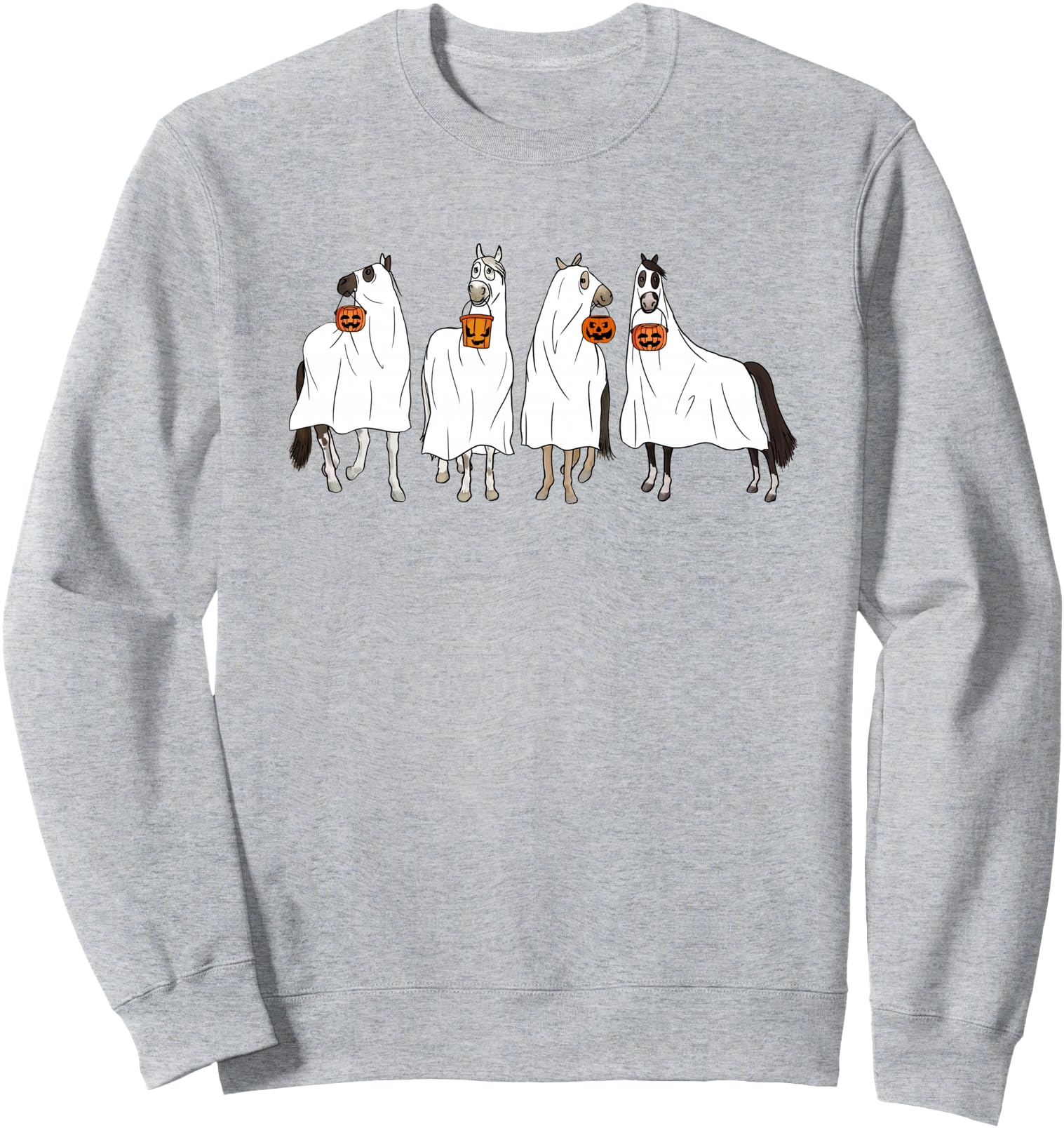 Original Halloween Horse Ghost Cowboy Hoodie - Custom Art Print Men Women - T-Shirt, Sweatshirt, Hoodie
