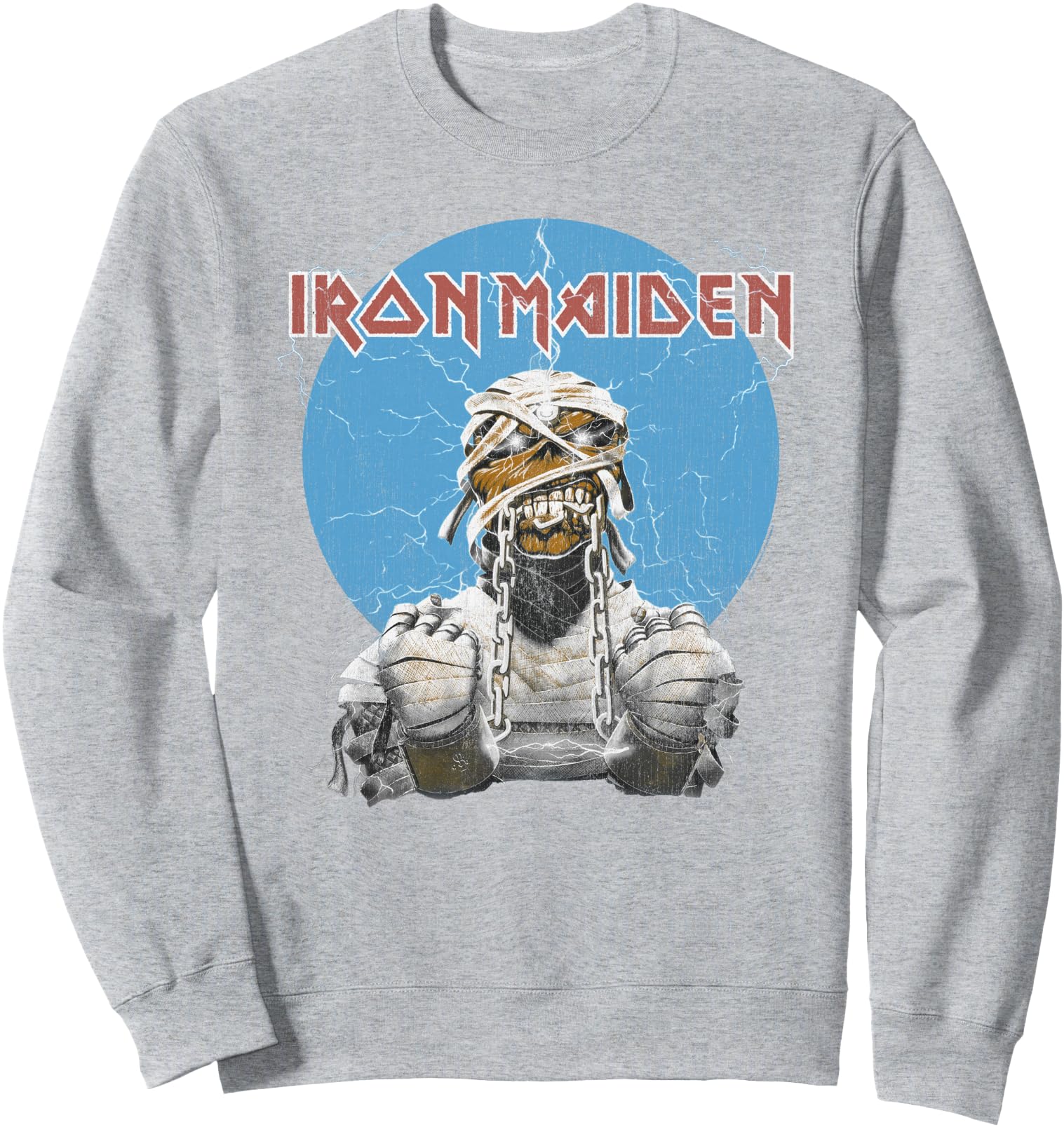 Original Iron Maiden Mummy Lightning Sweatshirt - Graphic Print Men Women - T-Shirt, Sweatshirt, Hoodie
