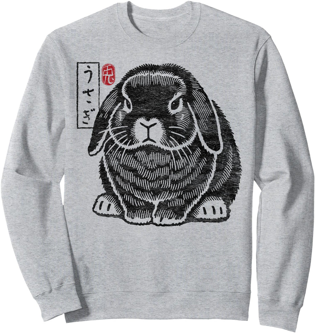 Handcrafted Grumpy Holland Lop Sweatshirt - Casual Everyday Wear Unisex - T-Shirt, Sweatshirt, Hoodie