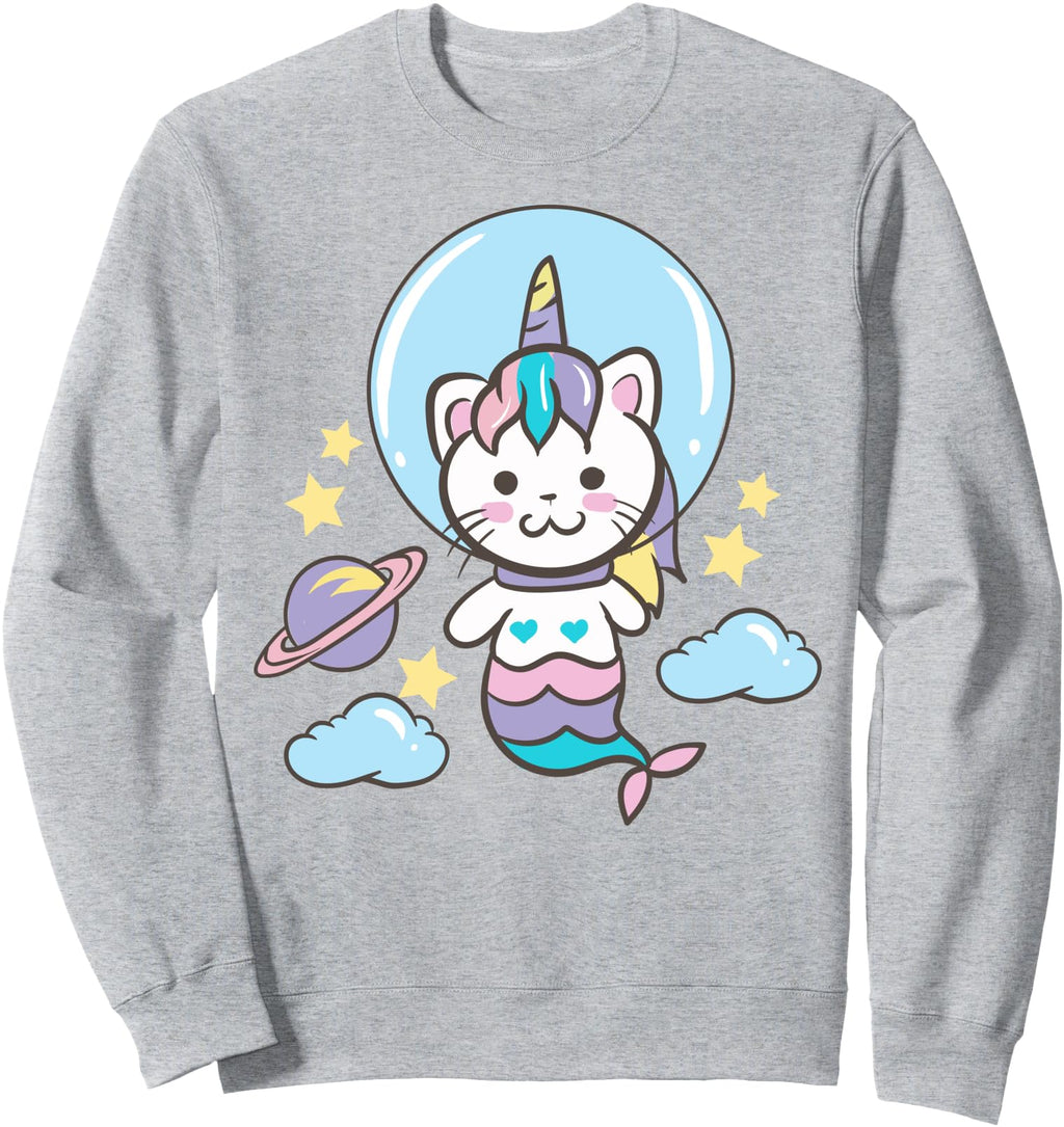 Unicorn Mermaid Space Kawaii Sweatshirt - Fun Novelty Design for Adults - T-Shirt, Sweatshirt, Hoodie