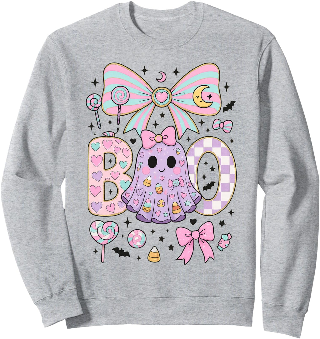 Ghost Boo Coquette Halloween Bow T-Shirt - Casual Everyday Wear for Adults - T-Shirt, Sweatshirt, Hoodie