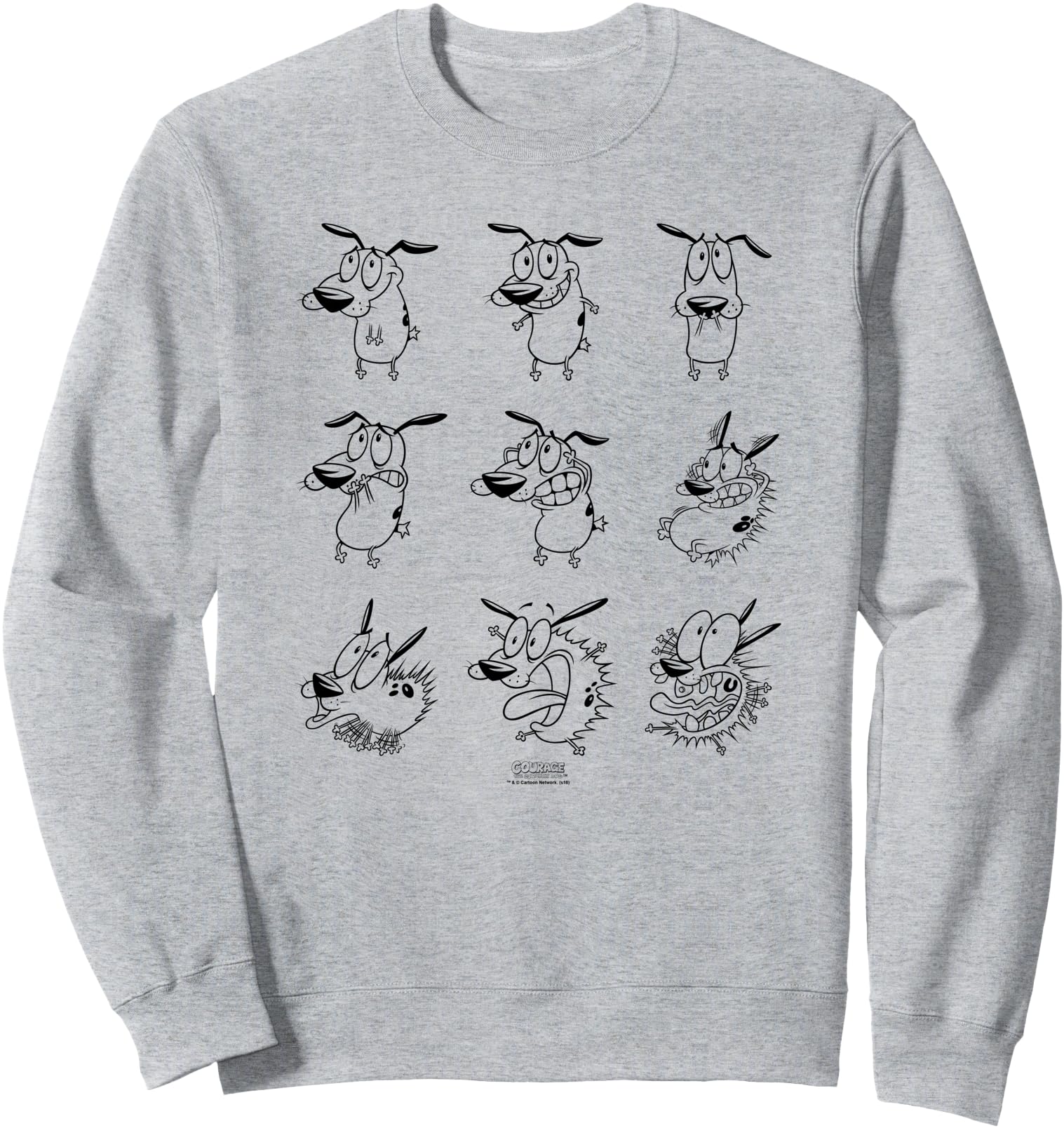 Authentic Courage Cowardly Dog Courage Hoodie - Novelty Apparel for Adults - T-Shirt, Sweatshirt, Hoodie
