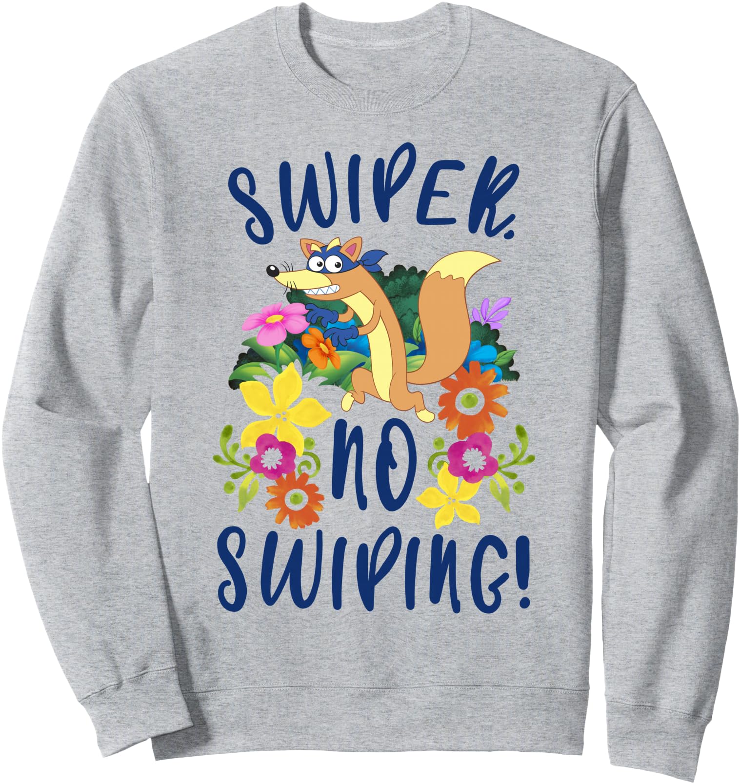Dora Explorer Floral Swiper No Swiping T-Shirt - Custom Art Print Unisex - T-Shirt, Sweatshirt, Hoodie