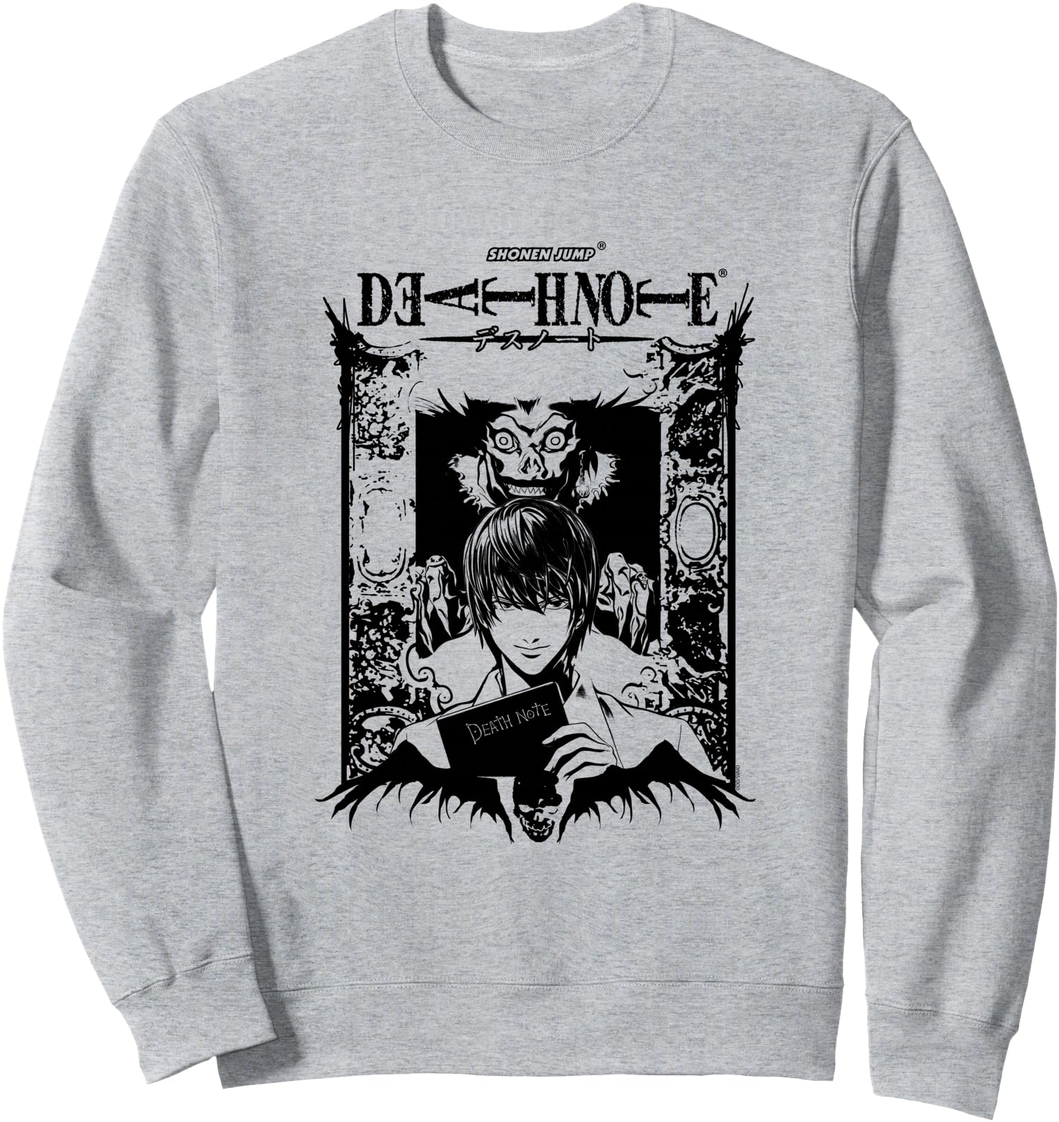 Death Note Light And Ryuk Ornate Frame Hoodie - Custom Art Print Unisex - T-Shirt, Sweatshirt, Hoodie