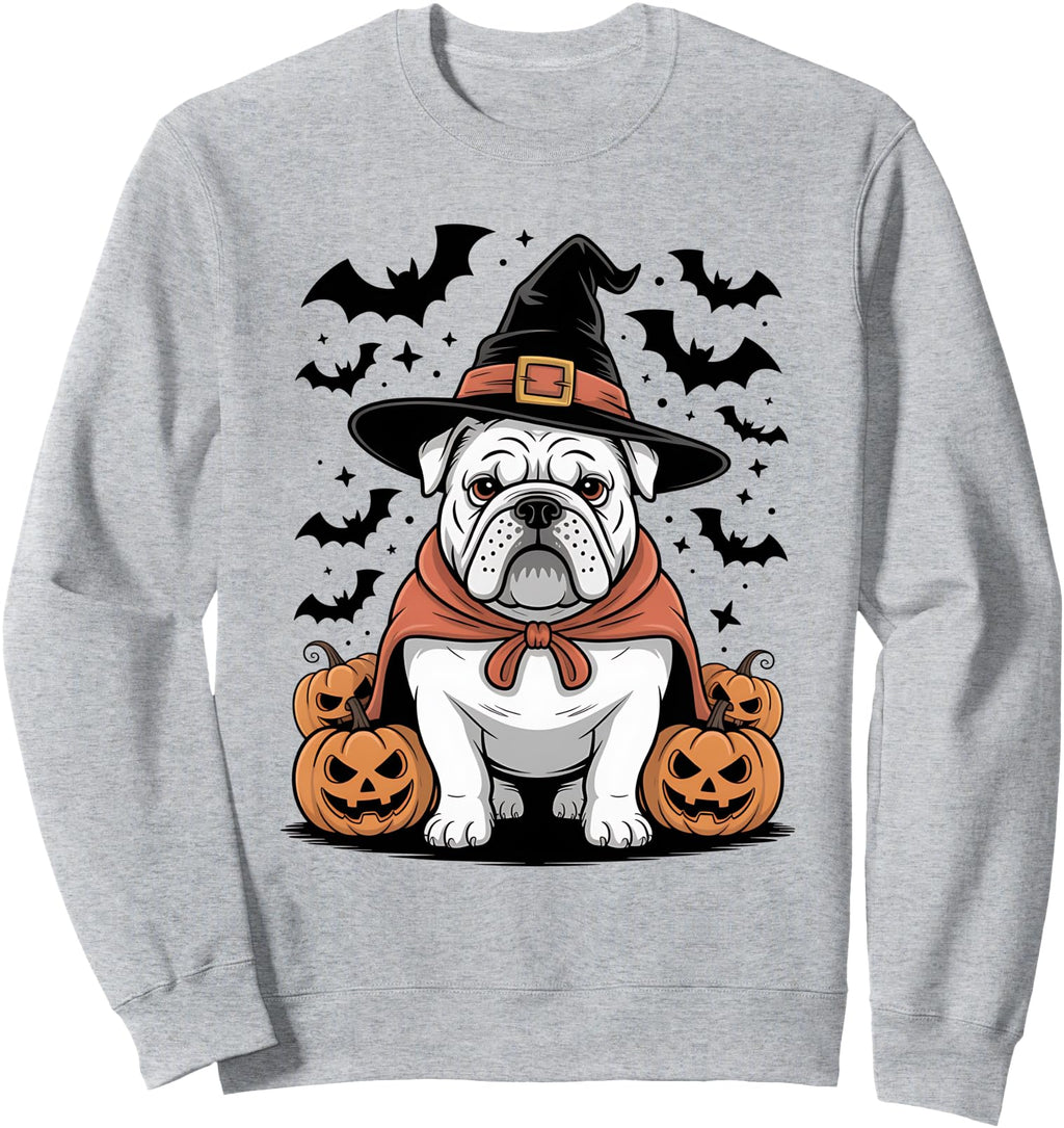 Exclusive White English Bulldog Witch T-Shirt - Custom Art Print Men Women - T-Shirt, Sweatshirt, Hoodie