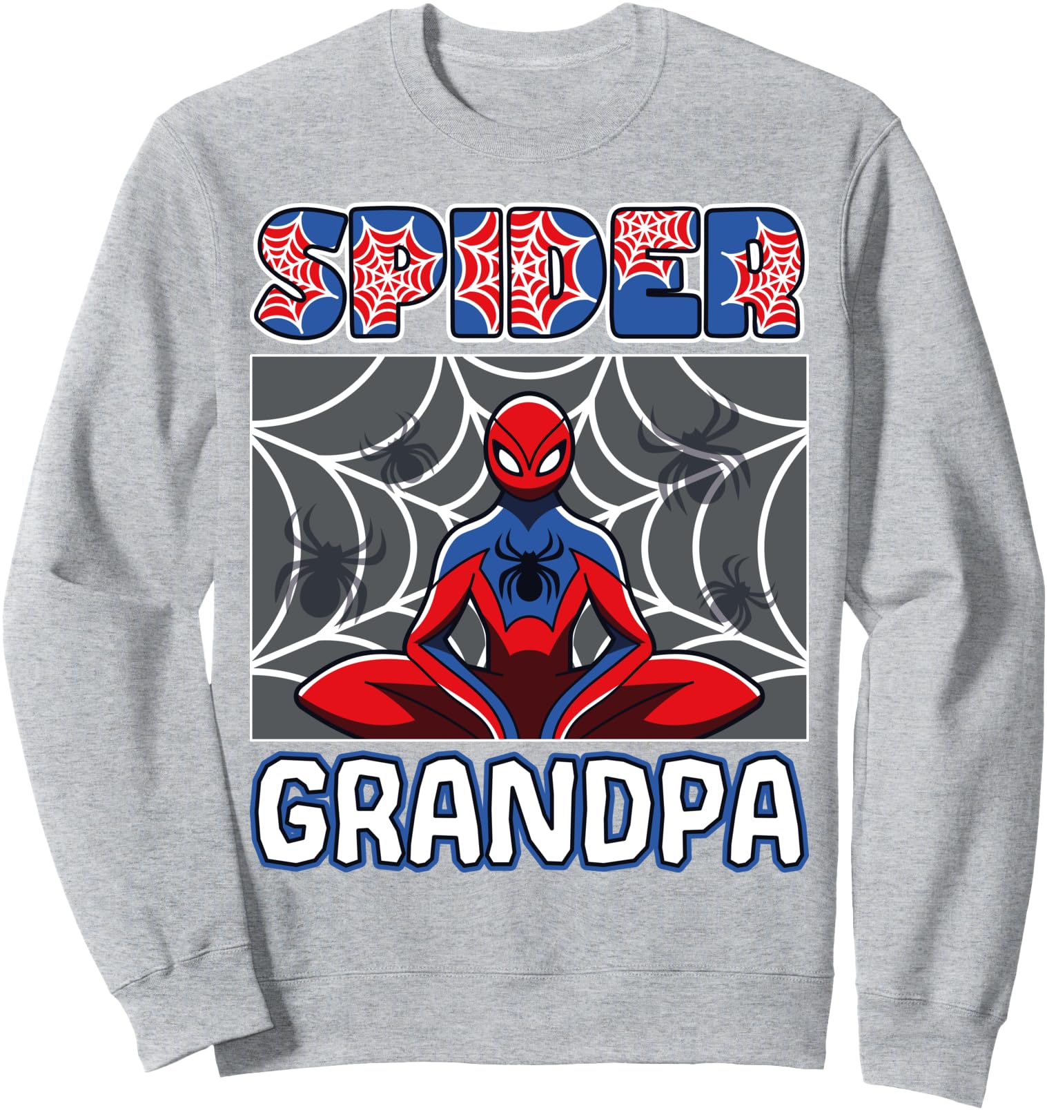 Spider Grandpa Spider Theme Party Sweatshirt - Trendy Graphic for Adults - T-Shirt, Sweatshirt, Hoodie