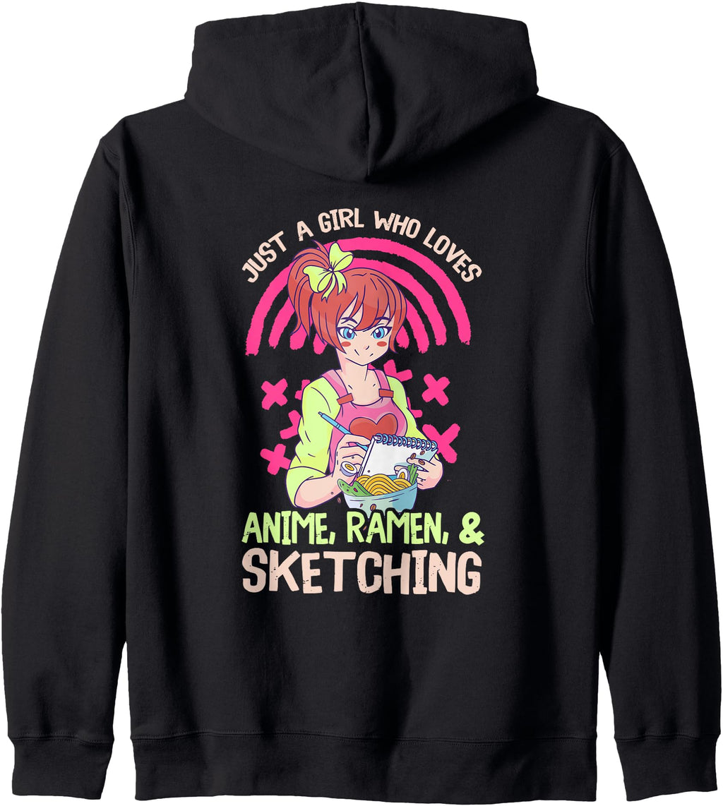 Handcrafted Just Who Loves Anime Ramen T-Shirt - Fun Novelty Design Unisex - T-Shirt, Sweatshirt, Hoodie