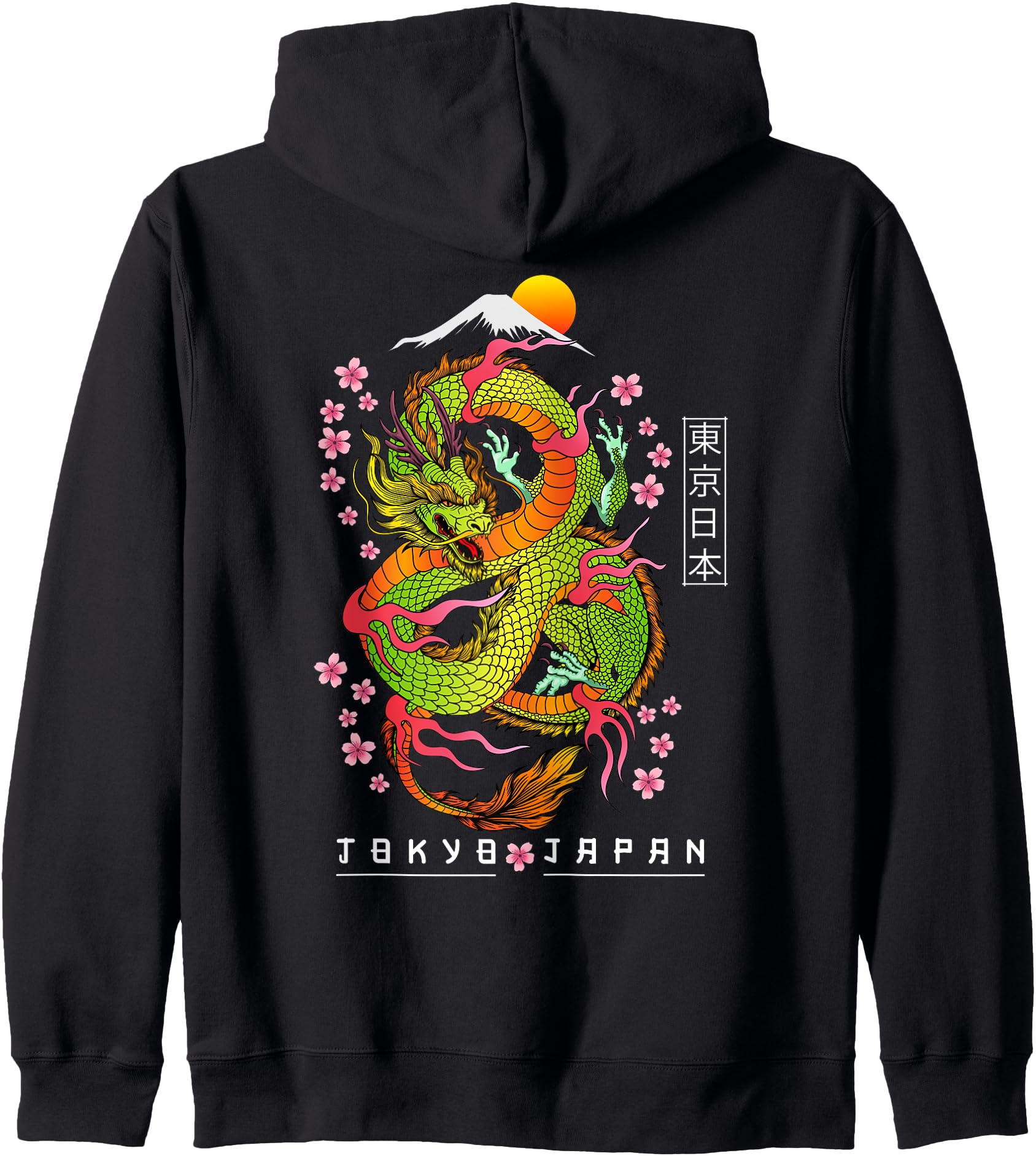 Handcrafted Japanese Aesthetic Dragon Hoodie - Casual Everyday Wear Unisex - T-Shirt, Sweatshirt, Hoodie