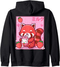 Authentic Kawaii Red Panda Strawberry Hoodie - Streetwear Style Men Women - T-Shirt, Sweatshirt, Hoodie