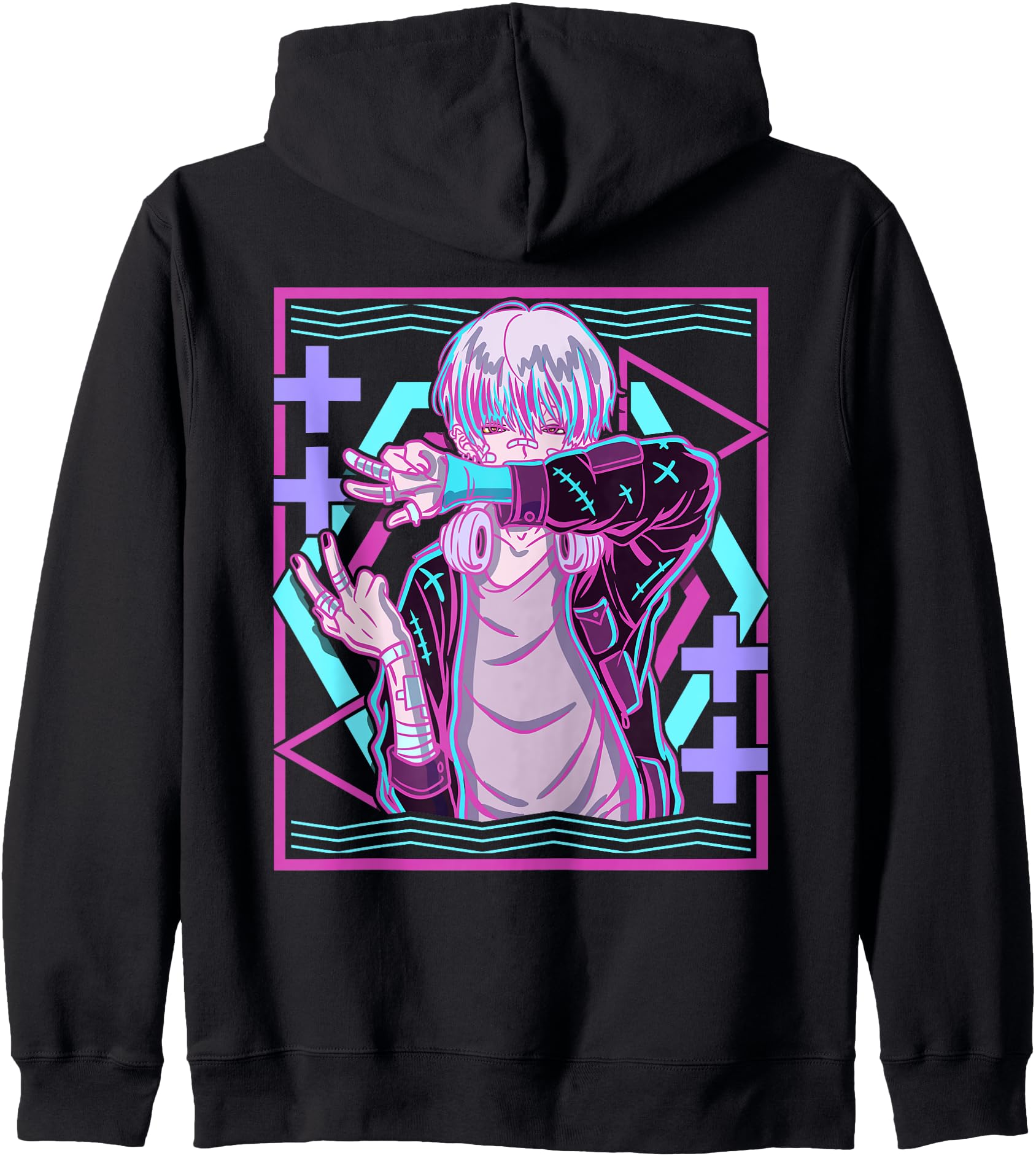 Authentic Kawaii Pastel Goth Male Hoodie - Casual Everyday Wear Men Women - T-Shirt, Sweatshirt, Hoodie