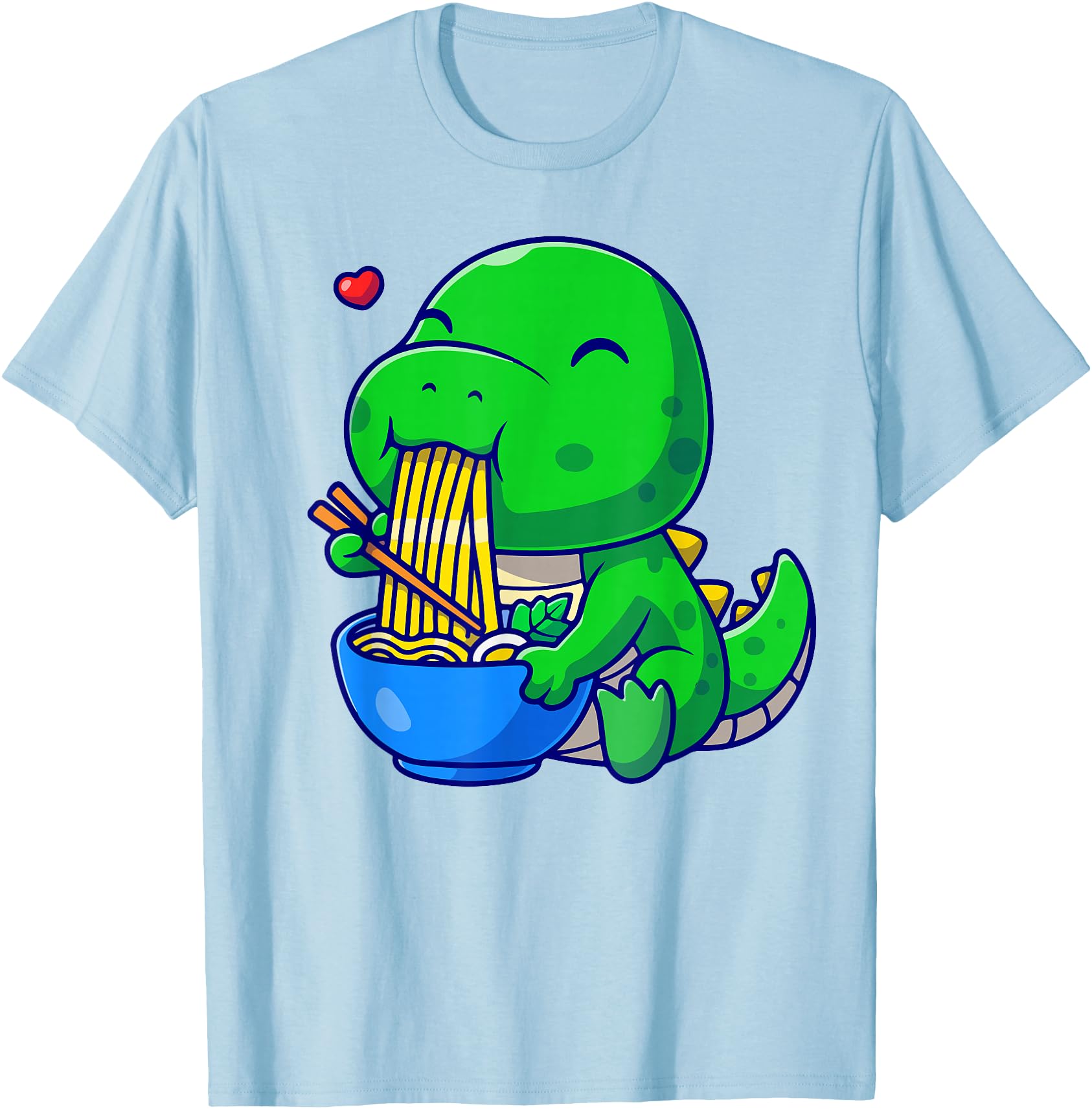 Dinosaur Ramen Noodle Anime Kawaii T-Shirt - Graphic Print for Adults - T-Shirt, Sweatshirt, Hoodie