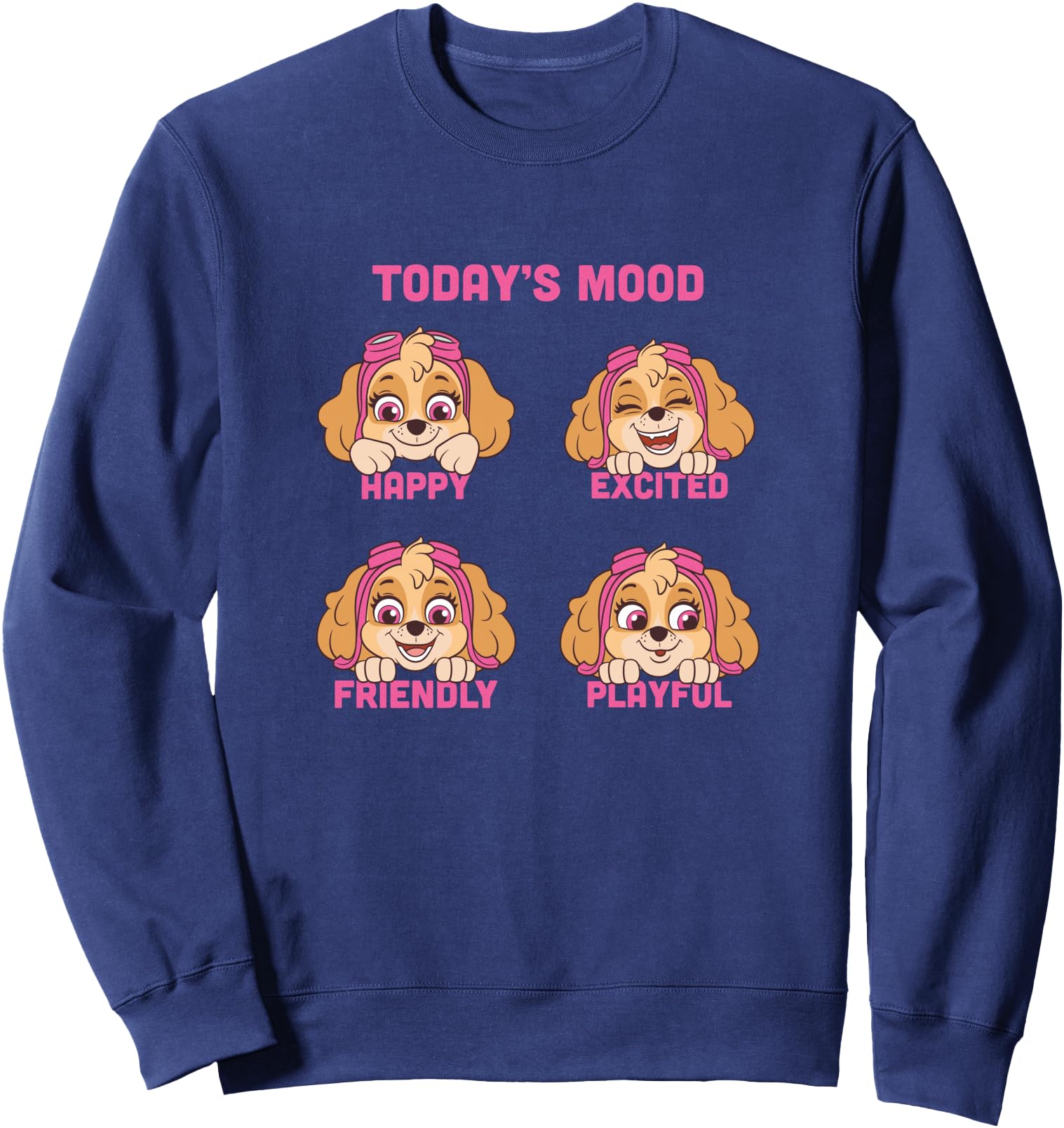 Paw Patrol Skye Todays Mood Faces Chart Hoodie - Graphic Print for Adults - T-Shirt, Sweatshirt, Hoodie