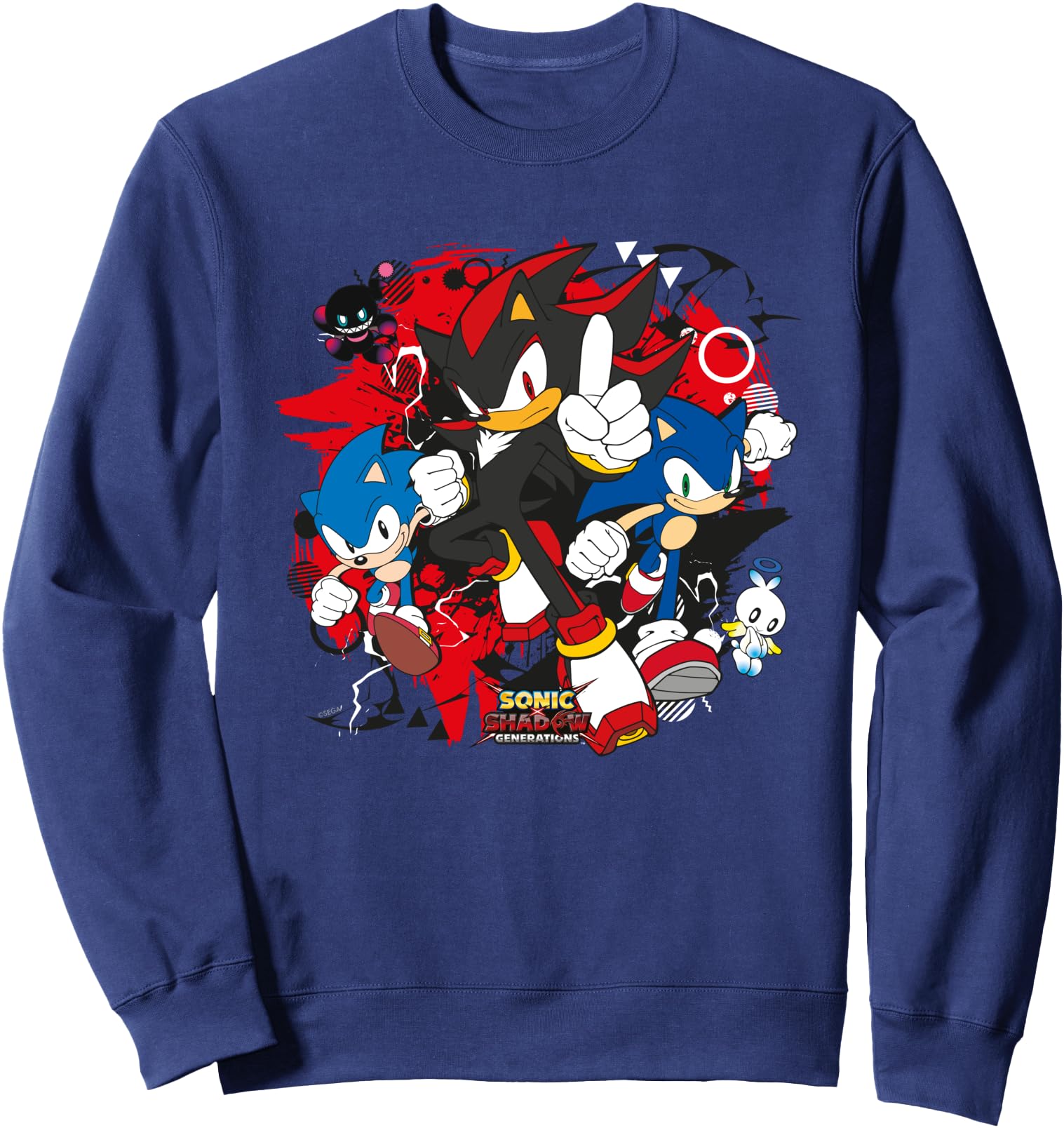 Original Sonic Hedgehog Sonic X Sweatshirt - Fun Novelty Design for Adults - T-Shirt, Sweatshirt, Hoodie