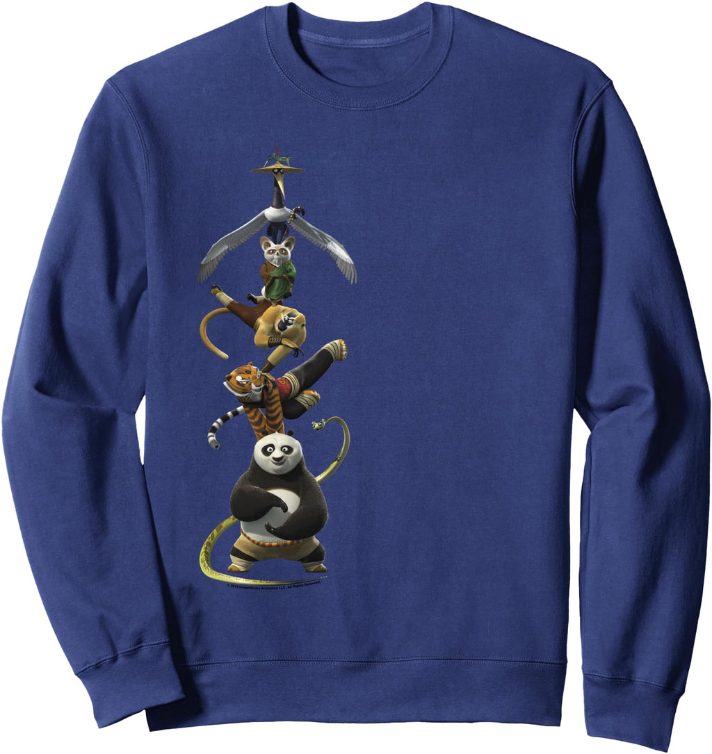 Kung Fu Panda Po And Furious Five Stack T-Shirt - Graphic Print for Adults - T-Shirt, Sweatshirt, Hoodie