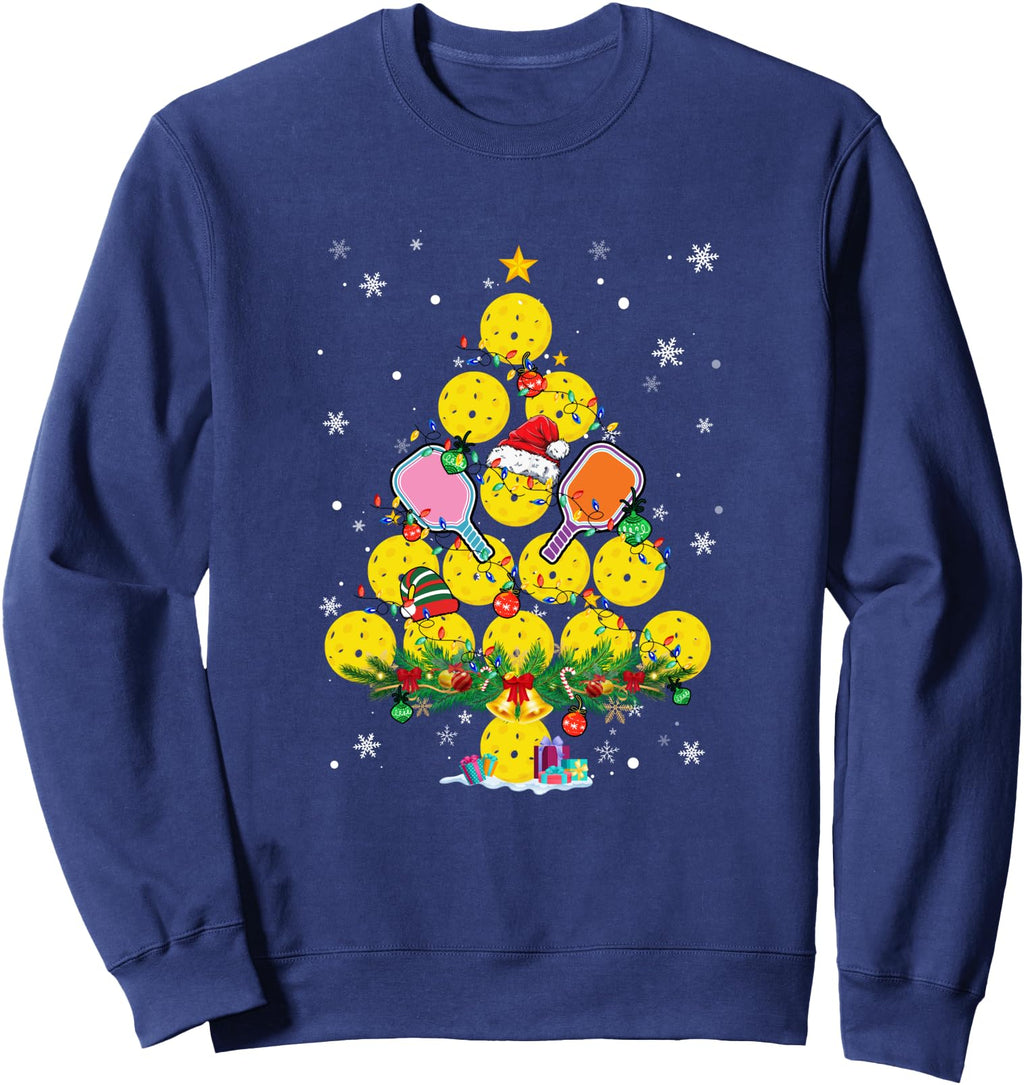 Pickleball Tree Santa Pickleball X Mas Hoodie - Unique Graphic for Adults - T-Shirt, Sweatshirt, Hoodie
