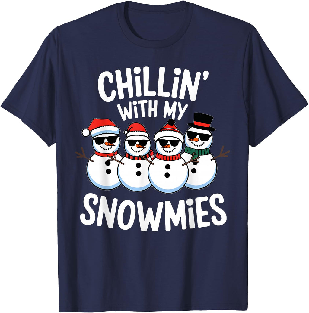 Exclusive Chillin My Snowmies Snowman T-Shirt - Fun Novelty Design Unisex - T-Shirt, Sweatshirt, Hoodie