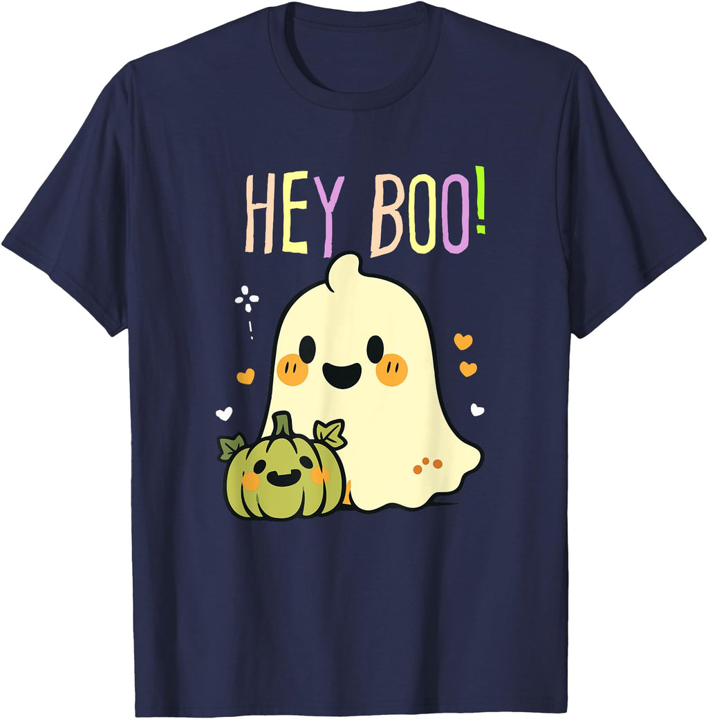 Exclusive Hey Boo Chibi Ghost T-Shirt - Casual Everyday Wear for Adults - T-Shirt, Sweatshirt, Hoodie